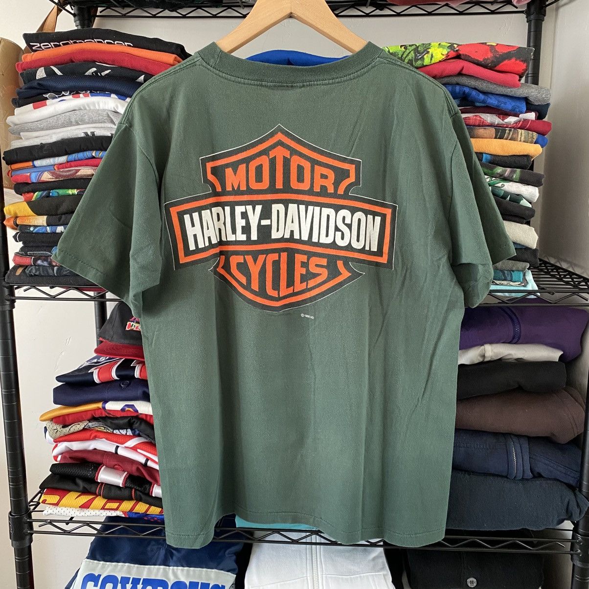 Harley Davidson Vintage Harley Davidson T-Shirt Shield Logo Double Sided 90s Size US L / EU 52-54 / 3 - 4 Thumbnail