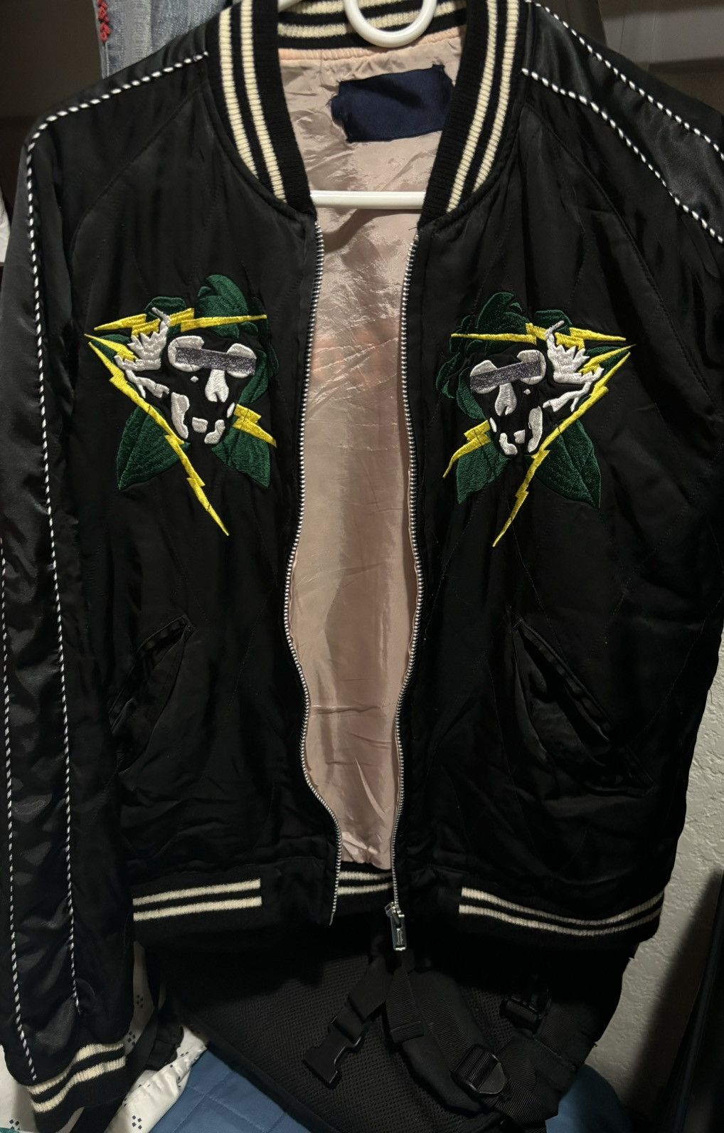 Japanese Brand × John Undercover × Vintage John Undercover Yokosuka Satin Jacket - -DMC Size US S / EU 44-46 / 1 - 4 Thumbnail