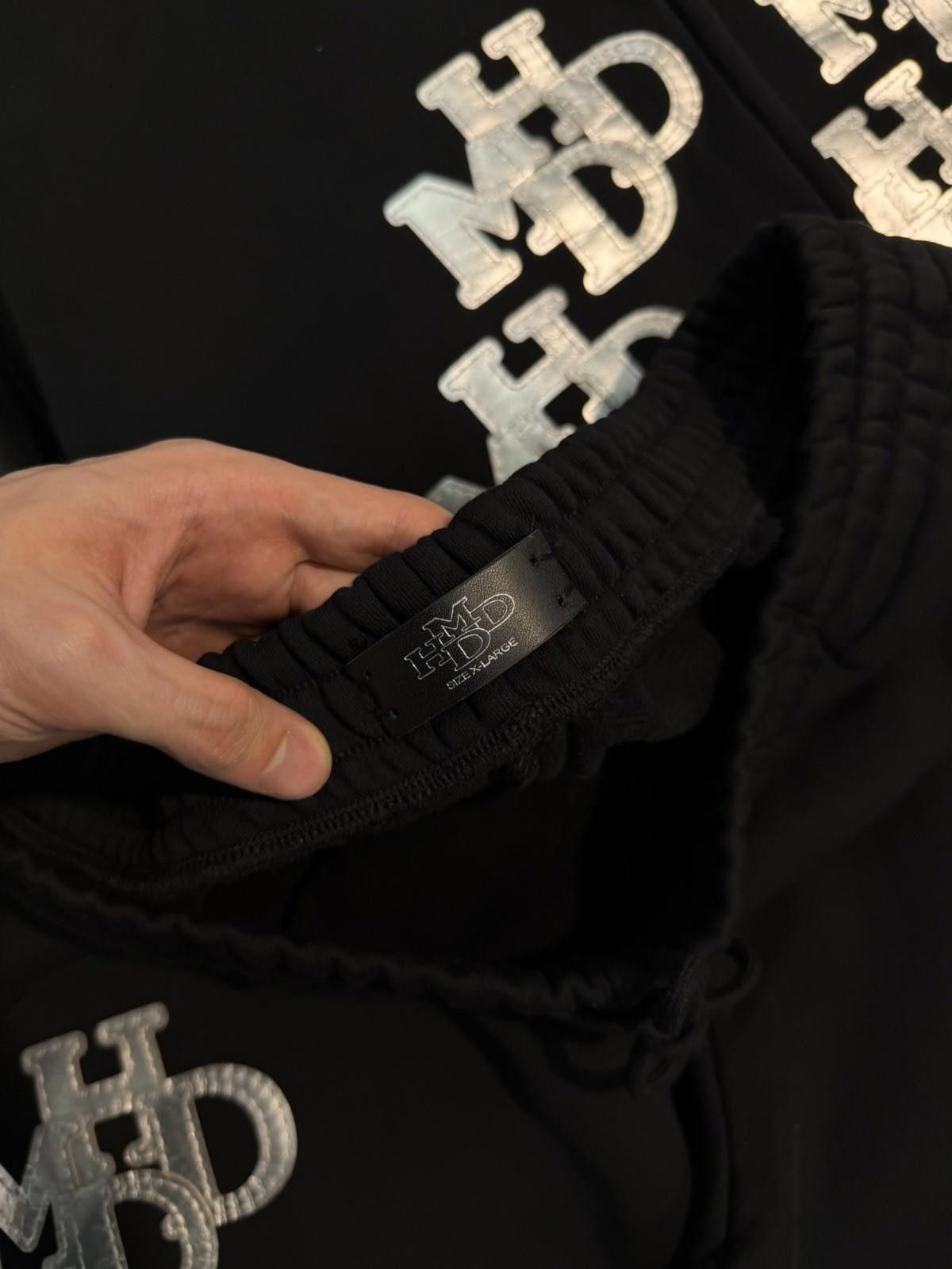 HMDD HMDD Patchwork Letter Print Sweatpants Black Silver (XL) NEW Size 40" / US 18 - 7 Thumbnail