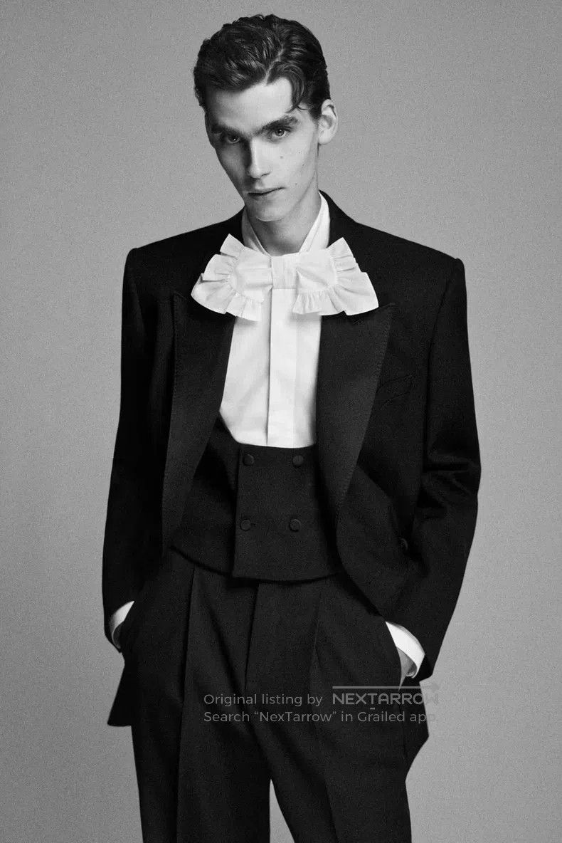 Saint Laurent Paris Saint Laurent Paris size 37 White Lotus Tie Collar Shirt Size US S / EU 44-46 / 1 - 7 Thumbnail