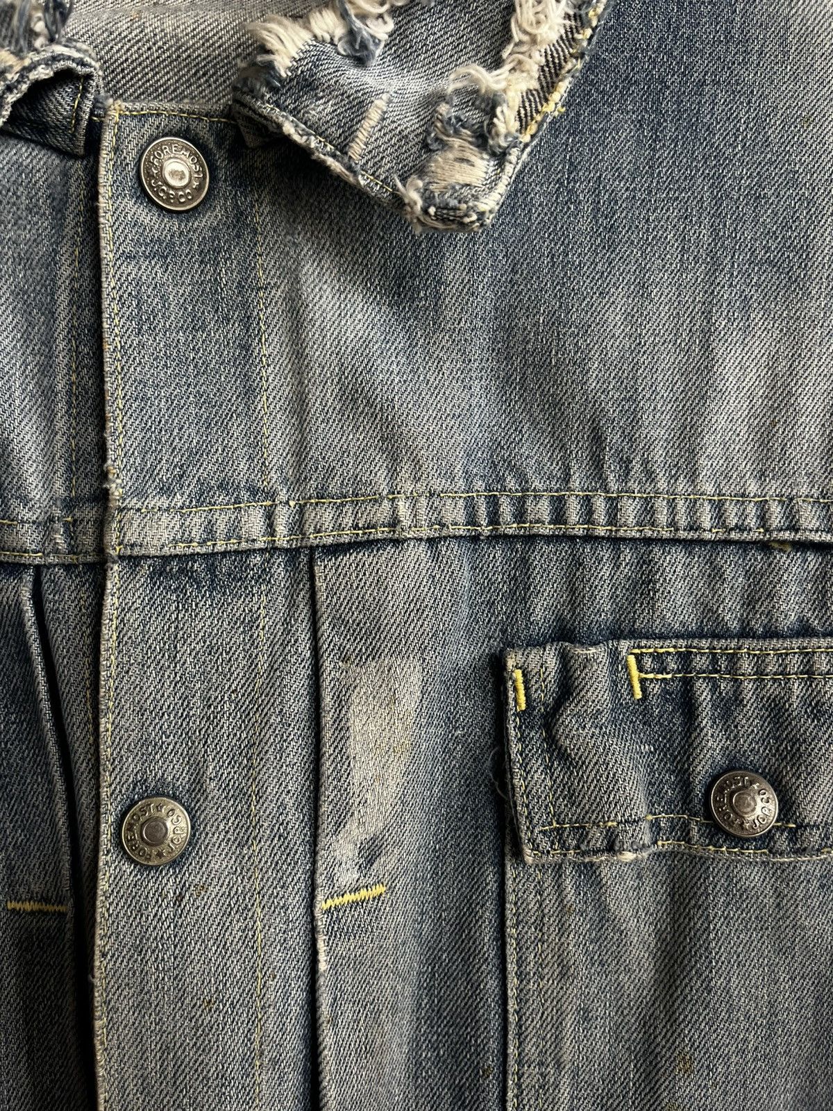 Vintage 1960s Selvedge JC Penny Foremost thrashed denim jacket Size US L / EU 52-54 / 3 - 2 Thumbnail