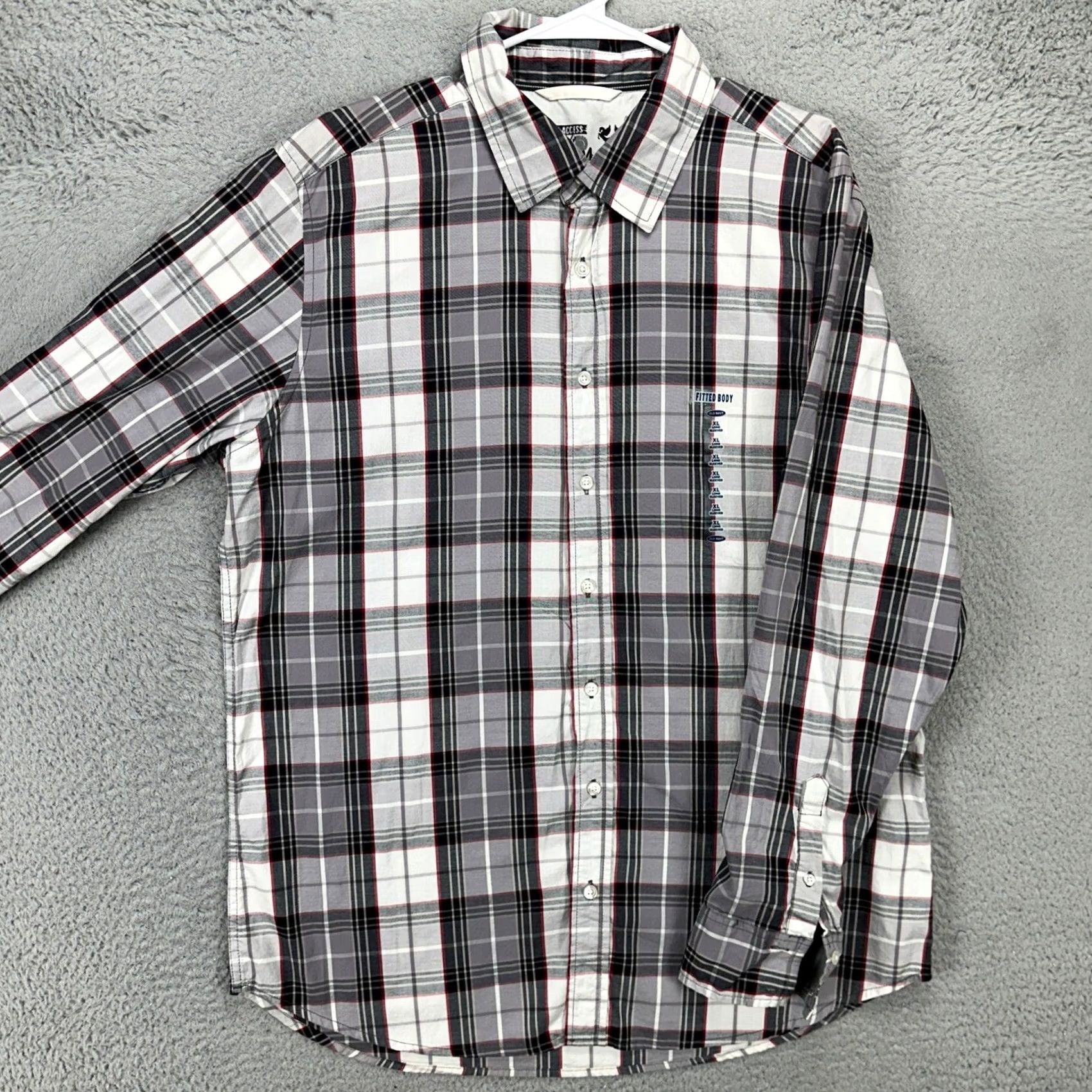 Old Navy Old Navy Shirt Button Up Mens XL Gray White Plaid Long Sleeve Outdoor Cotton NEW Size US XL / EU 56 / 4 - 2 Thumbnail