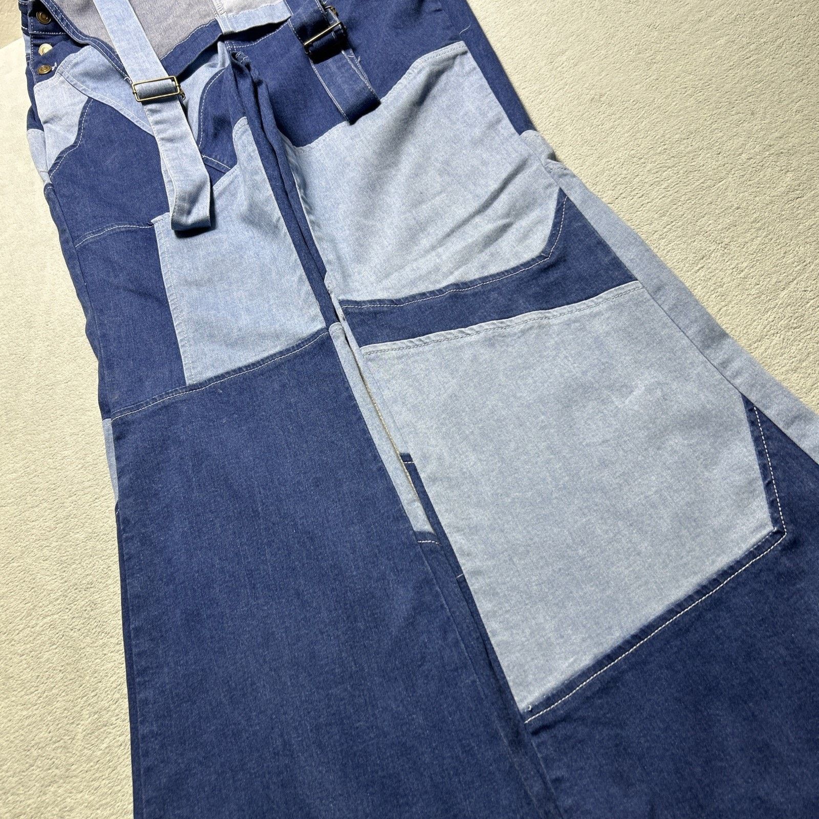 JNCO Patchwork Colorblock Overalls Womens 13 32x33 Beyond Baggy Size 32" / US 10 / IT 46 - 14 Thumbnail