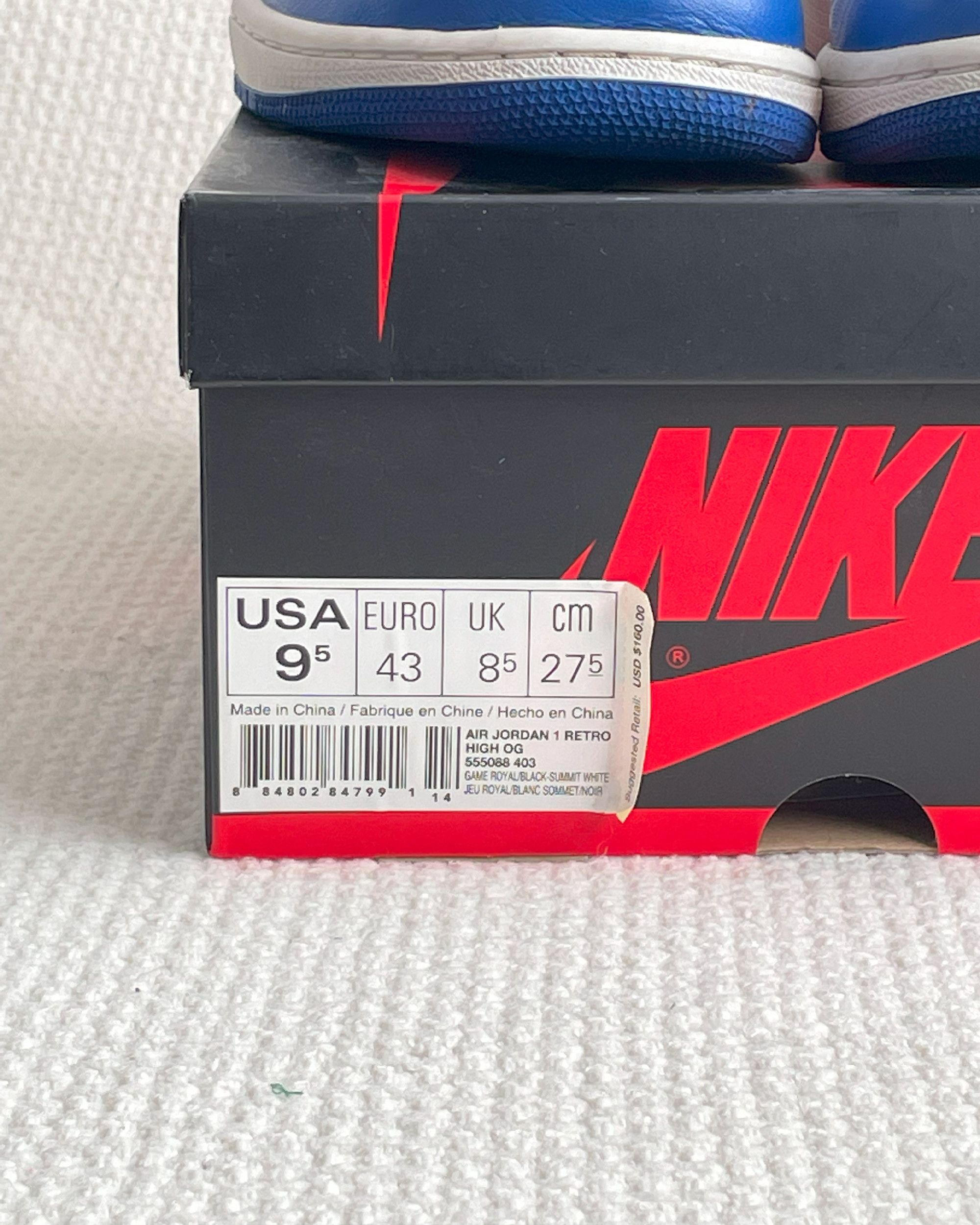 Jordan Brand × Nike Air Jordan 1 Retro High OG Game Royal Size US 9.5 / EU 42-43 - 12 Thumbnail