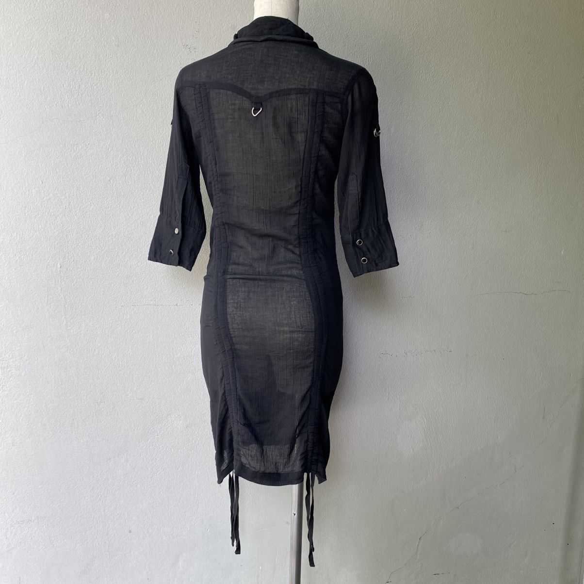 Designer × Japanese Brand GHOST of HARLEM Black Drawstring Bodycon Dress Size S / US 4 / IT 40 - 13 Thumbnail