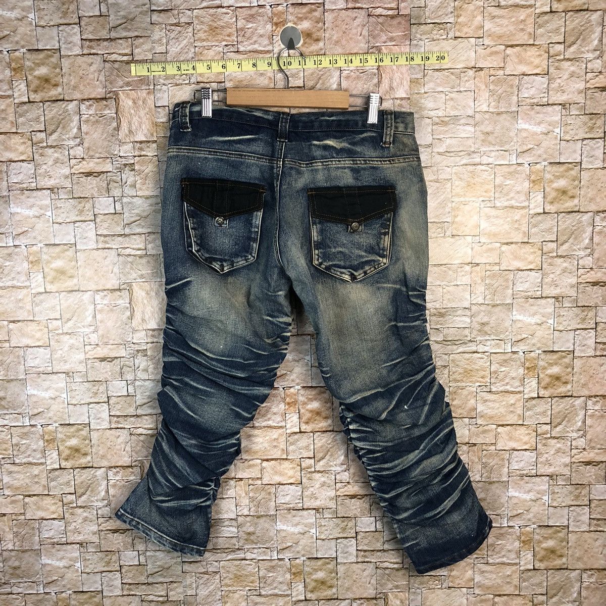 Japanese Brand Elme Design faded Blue Cropped spring Denim Pants #A347 Size US 31 - 16 Thumbnail