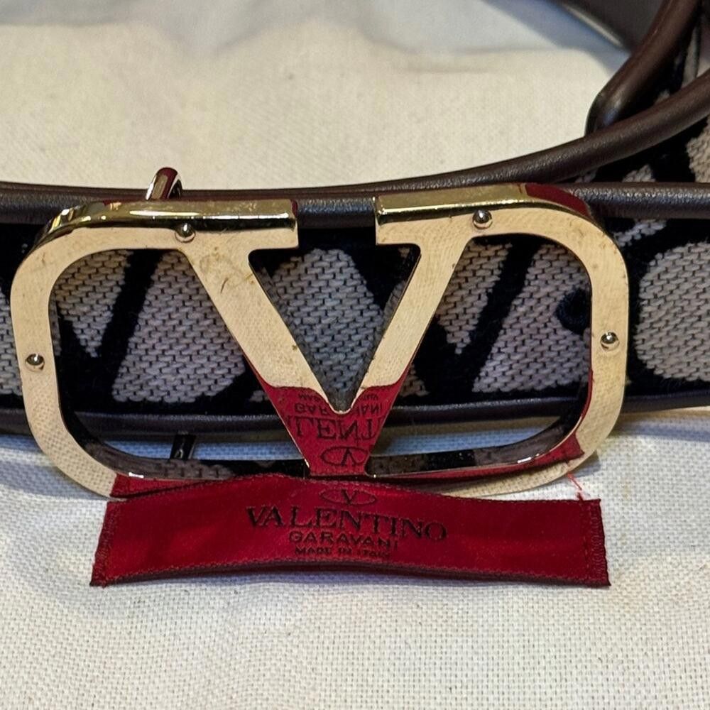 Valentino Valentino Garavani Black and Gold Belt Size ONE SIZE - 6 Thumbnail