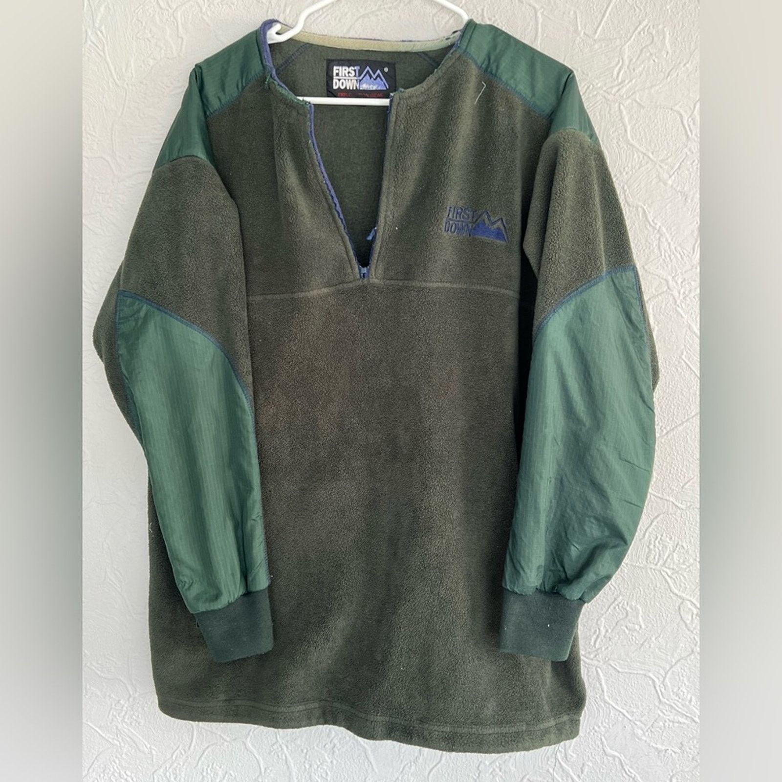Vintage Vintage 90s First Down Exploration 1/4 Zip Fleece Jacket Size US M / EU 48-50 / 2 - 1 Thumbnail