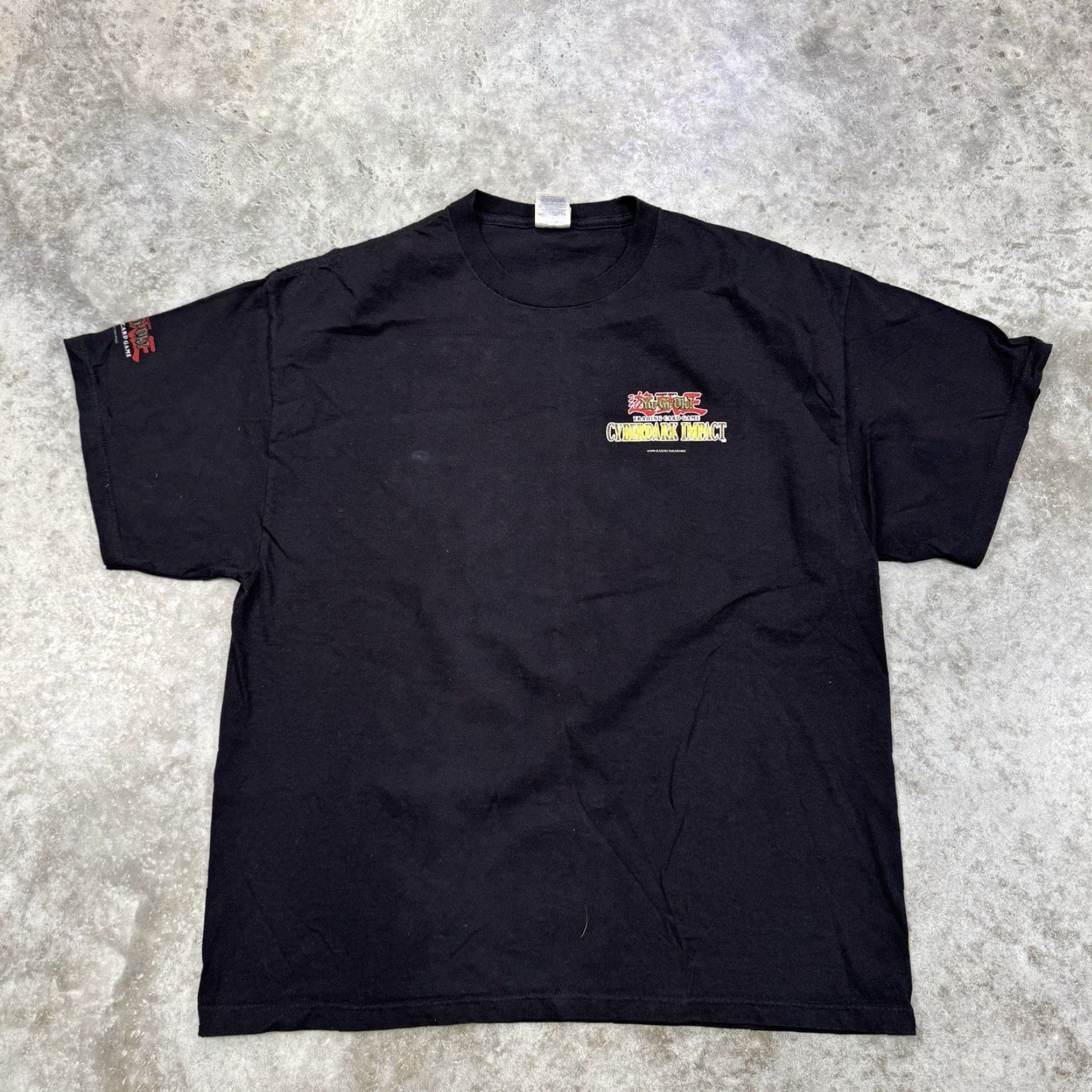 Delta VINTAGE Yu-Gi-Oh! Shirt Men XL Black Cotton Crew Neck Short Sleeve TCG Tournament Anime 2004 Cyber Dark Impact Delta Brand Size US XL / EU 56 / 4 - 6 Thumbnail