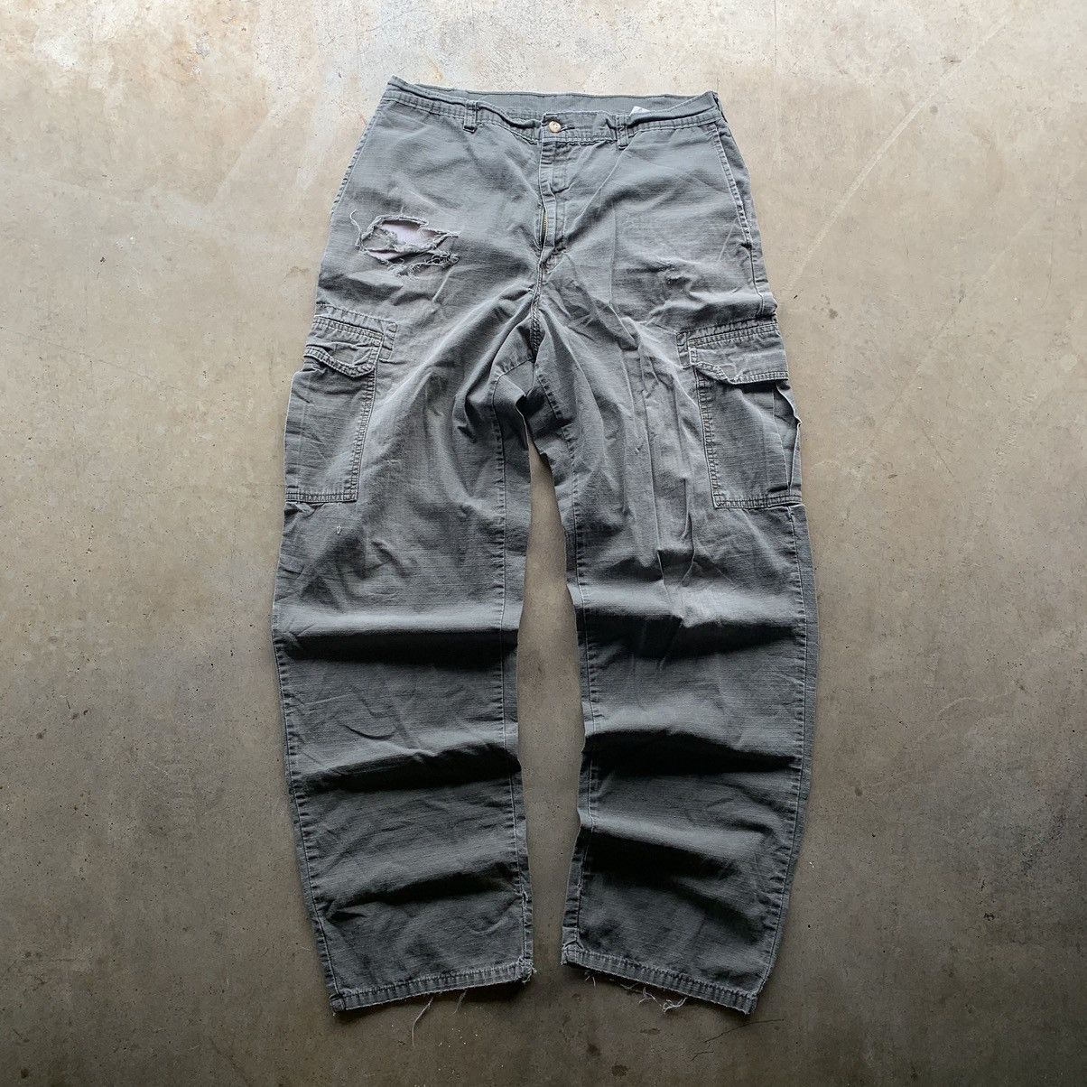 Vintage Y2K/2000s Straight Fit Green Dickies Cargo Pants ! Denim