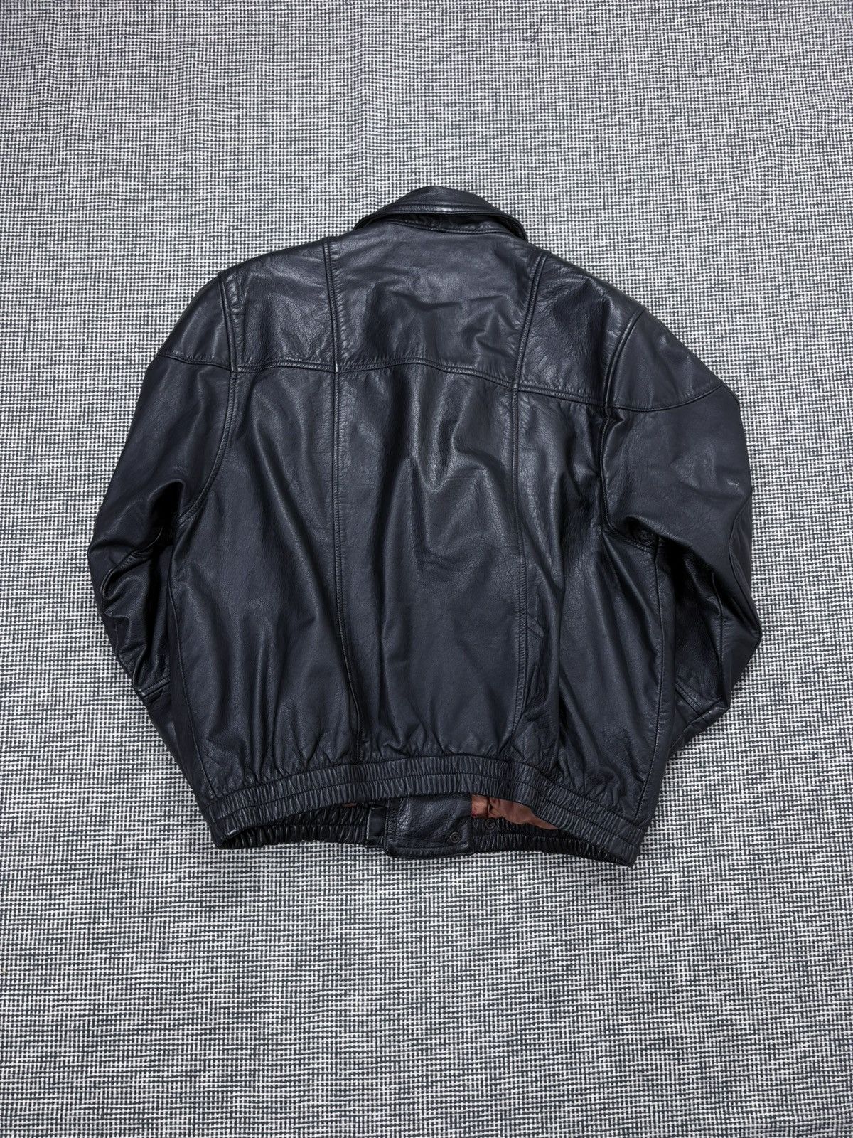BMW Black leather BMW vintage 80s moto racing jacket rare Size US L / EU 52-54 / 3 - 5 Thumbnail
