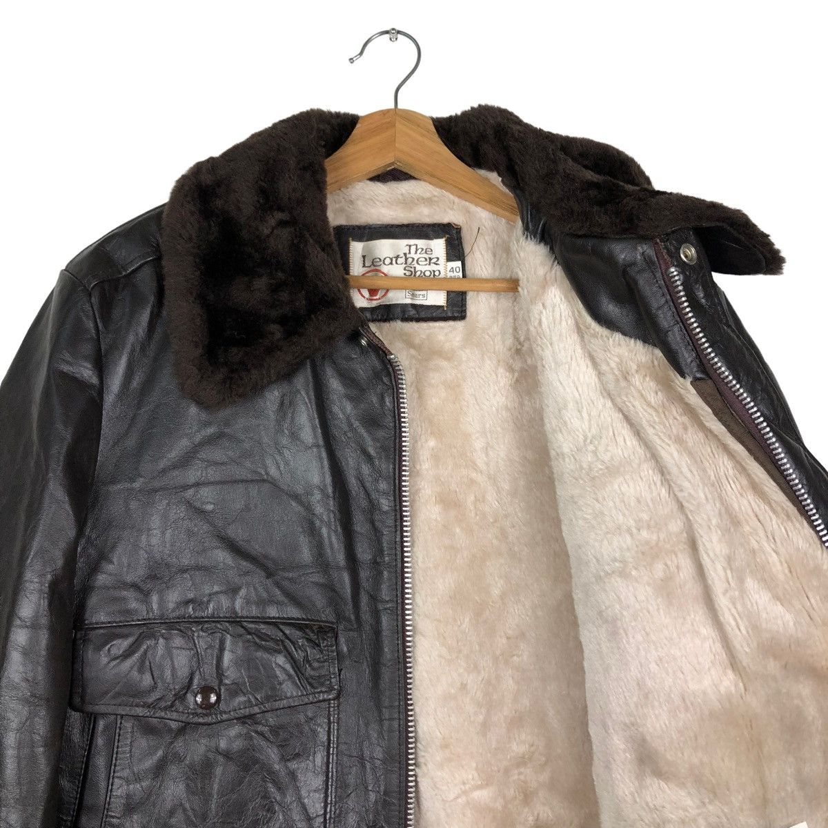Vintage 🔥VTG 80’s GENUINE LEATHER JACKET SEARS USA MINK FUR COLLAR Size US M / EU 48-50 / 2 - 14 Thumbnail