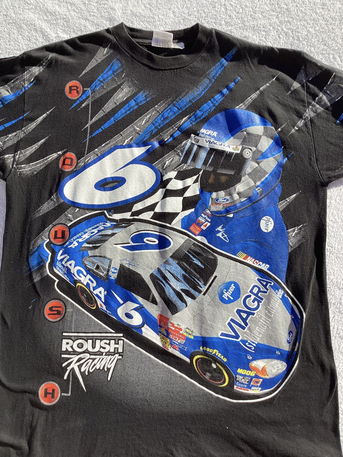 NASCAR Vintage 90s Mark Martin #6 Viagra NASCAR racing AOP T-shirt Size US L / EU 52-54 / 3 - 2 Thumbnail