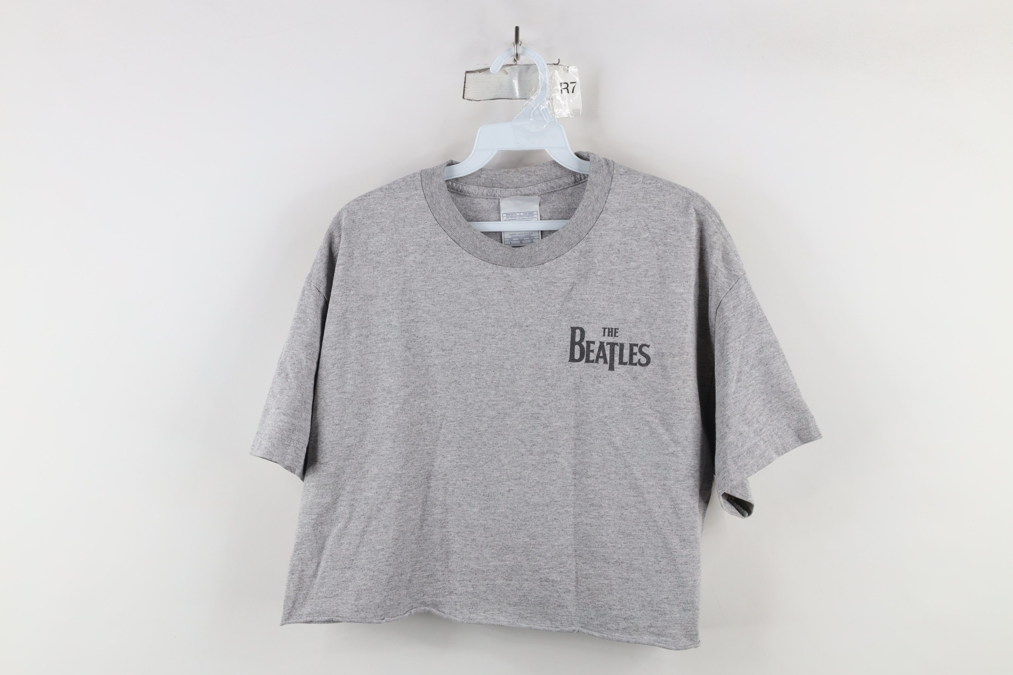 Vintage Vintage Y2K 2002 Cropped The Beatles Band T-Shirt Gray Size L / US 10 / IT 46 - 1 Thumbnail
