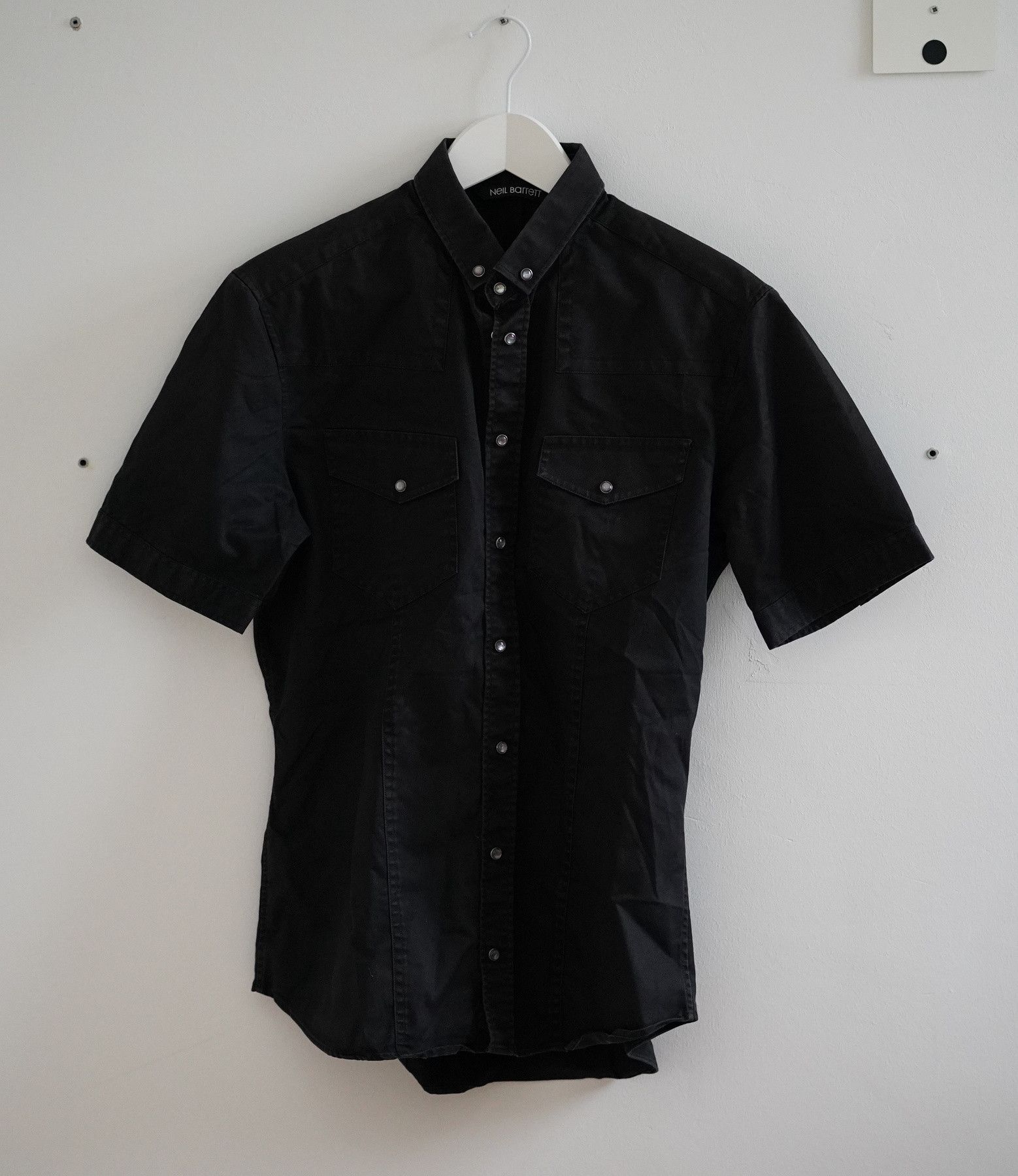 Neil Barrett Neil Barrett Black Snap Button Short Sleeve Western Shirt Size US M / EU 48-50 / 2 - 1 Thumbnail