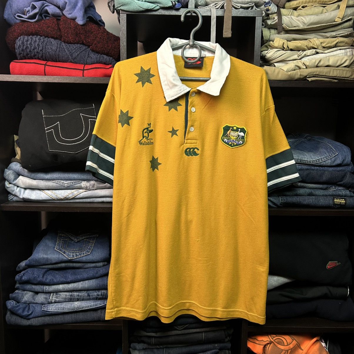 Vintage Canterbury Australia Rugby big logo 90’s polo size L