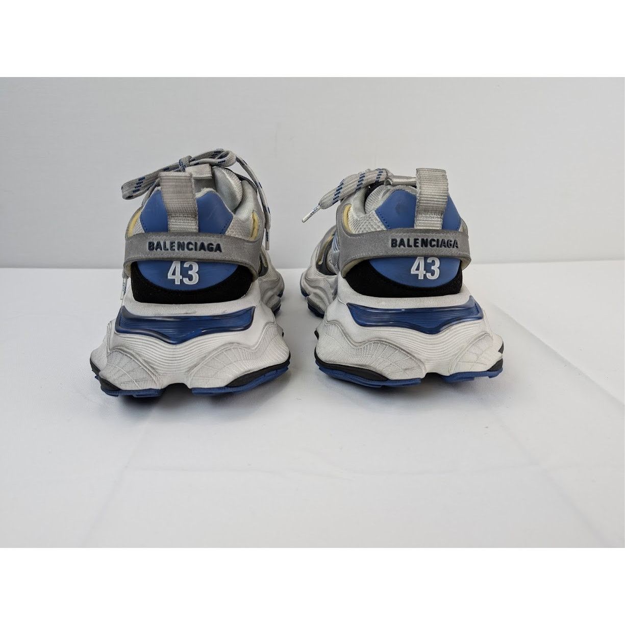 Balenciaga o1rshd1 Suede Mesh Cargo Sneakers in Grey/White/Blue Size US 10 / EU 43 - 11 Thumbnail