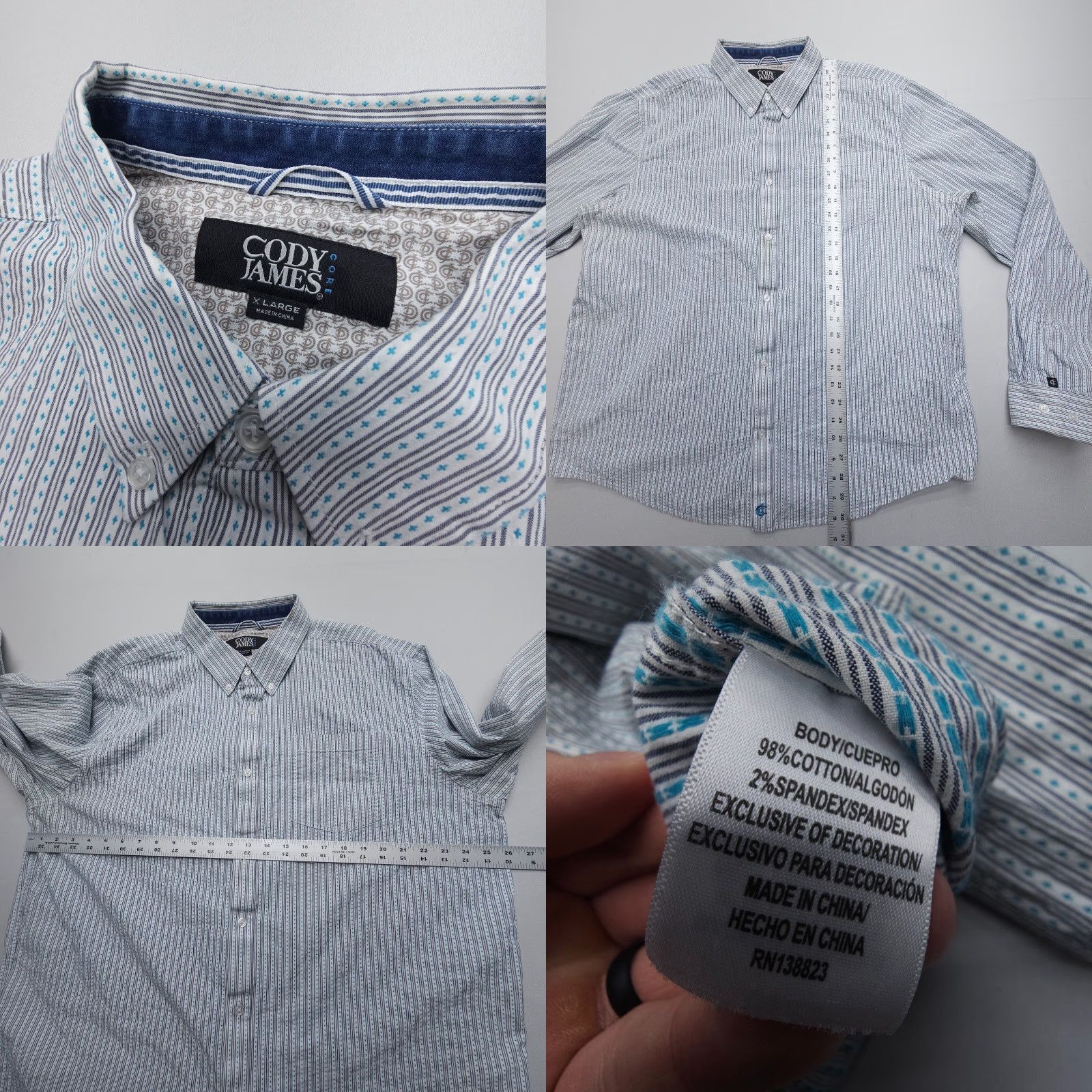 Cody James Cody James Button-Up Shirt Mens XL Western Print Long Sleeve Workwear Size US XL / EU 56 / 4 - 8 Thumbnail