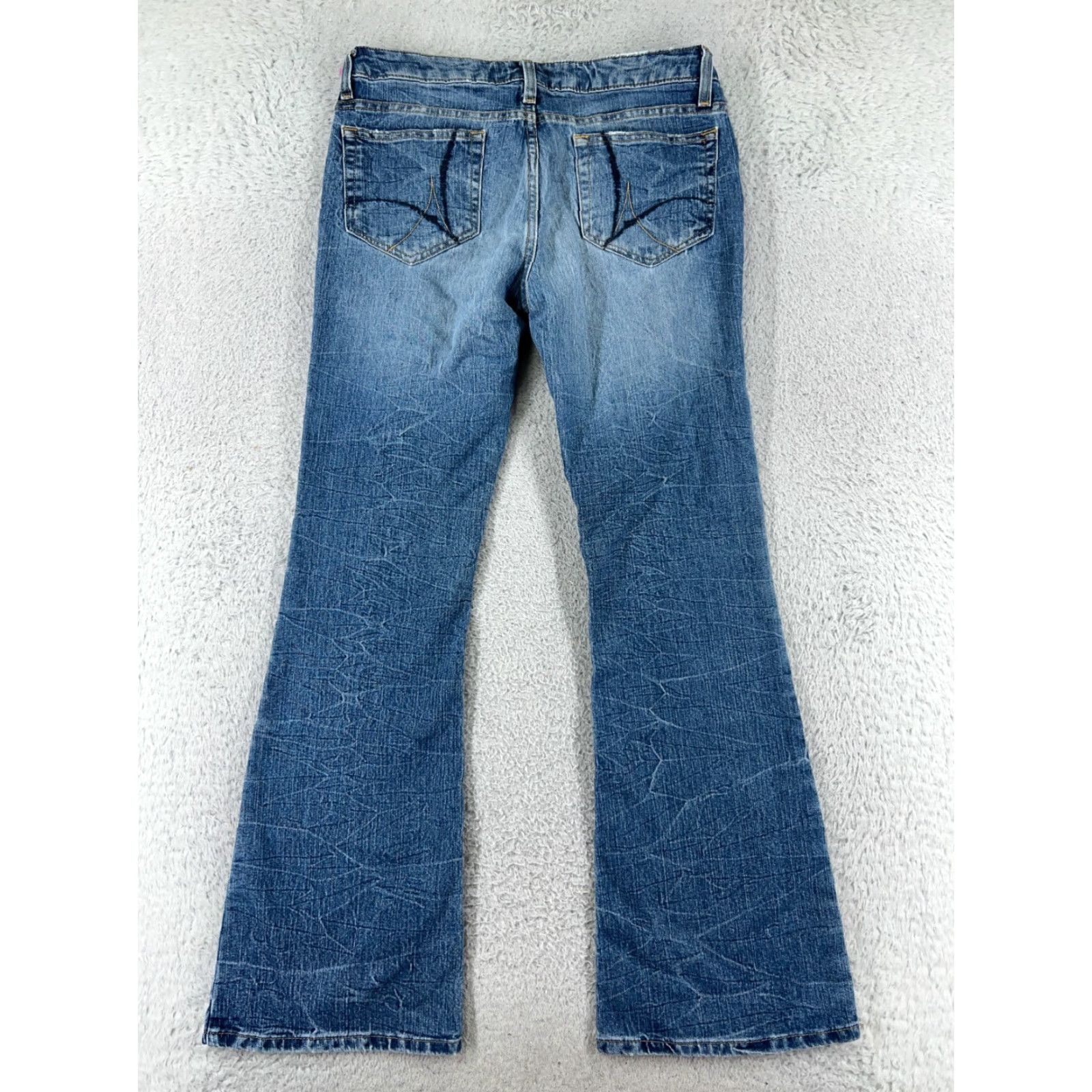 Lee Lee Jeans Bootcut Womens 12 Blue Denim Embroidered Cotton Blend Regular Inseam 29" 5-Pocket Designer Cowboy Southwestern American Small details Size 34" / US 12 / IT 48 - 2 Thumbnail