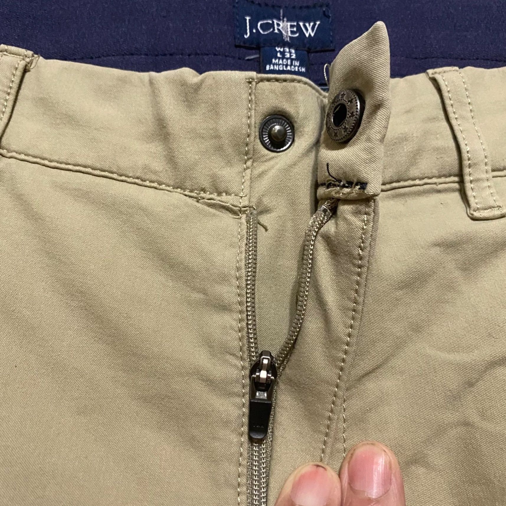 J.Crew J. Crew Mens Pants Size 33x32 Solid Beige Chino Straight Stretch Business Casual Size US 33 - 6 Thumbnail