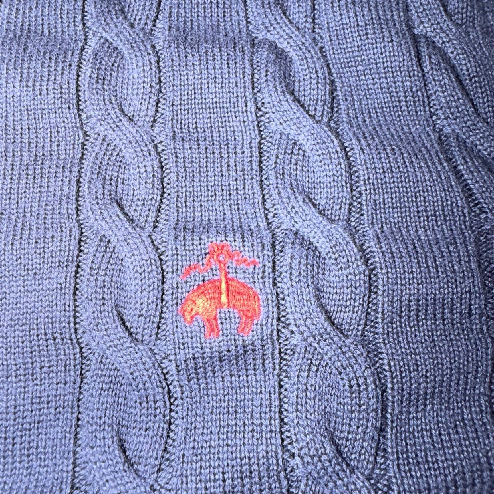 Brooks Brothers Brooks Brothers Sweater Mens Large Navy Blue Cable Knit Pullover Supima Cotton Size US L / EU 52-54 / 3 - 3 Thumbnail