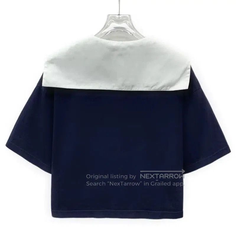 Miu Miu Miu Miu Navy Cotton T-Shirt with Collar . Size XS / US 0-2 / IT 36-38 - 2 Thumbnail