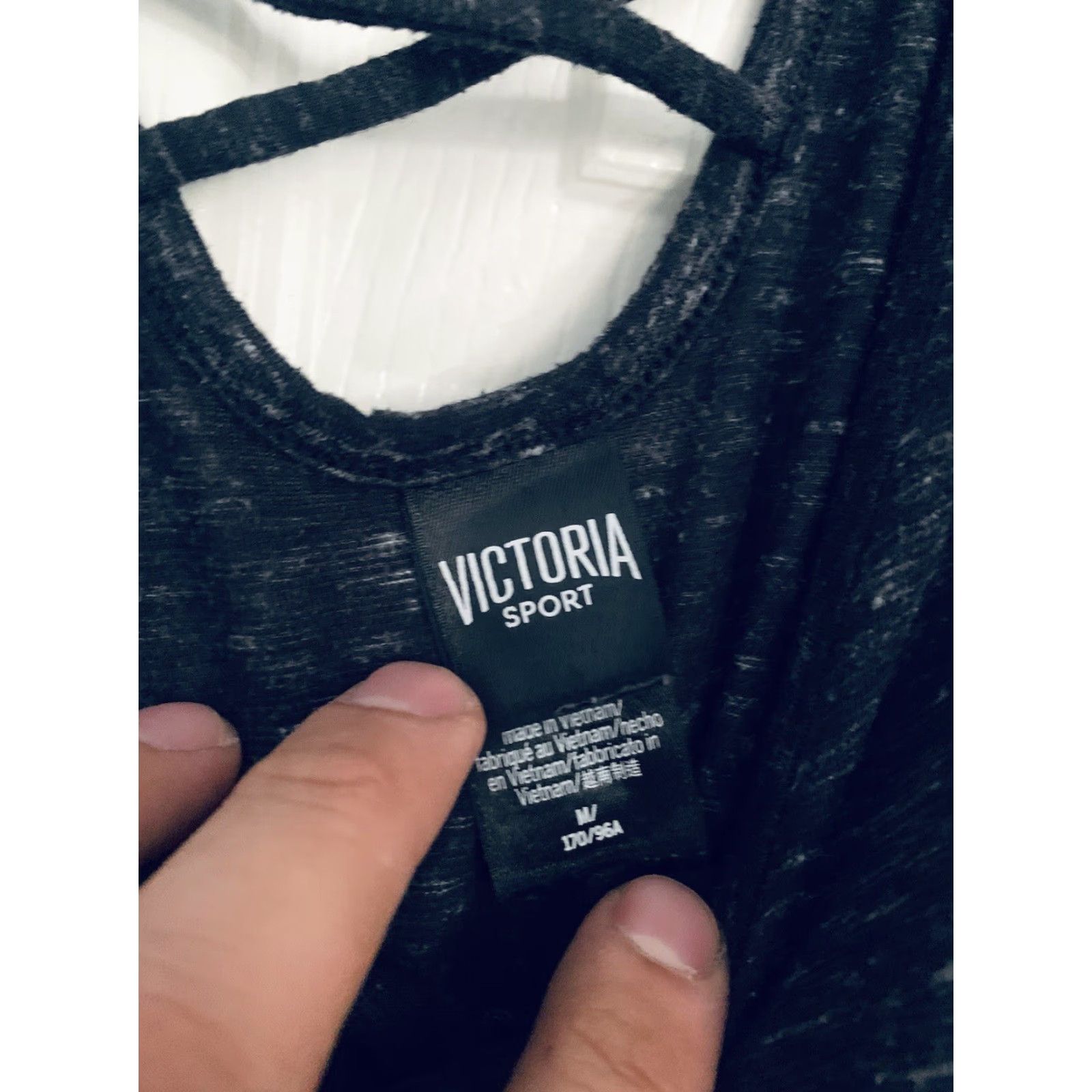 Victoria's Secret VICTORIA’S SECRET Sport Heather Dark Gray Tank Women’s Medium Workout Shirt Size ONE SIZE - 3 Thumbnail