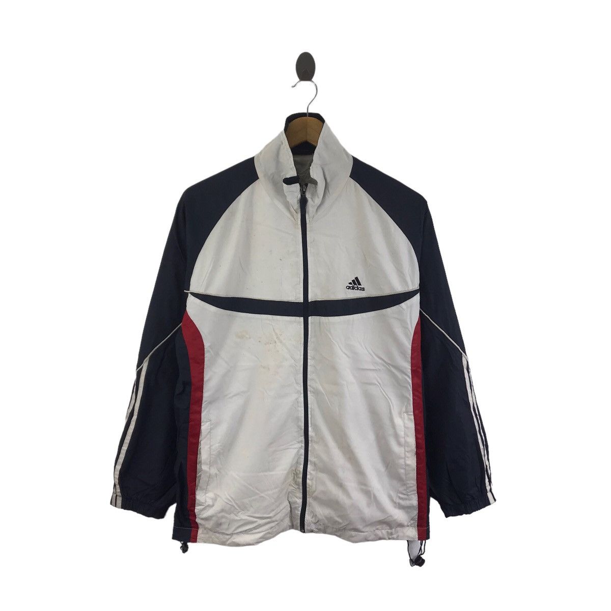 ADIDAS Multi Color Small Embroidered Brand Fleece Jacket