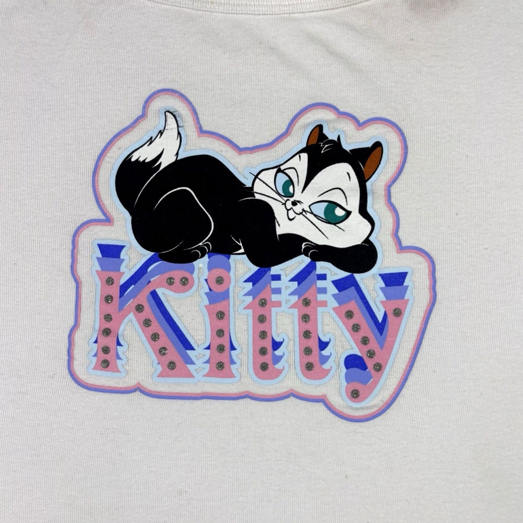 Vintage VINTAGE Looney Tunes Tank Top Women’s 2XL White Tweety 90s Cartoon Promo Cropped Sleeveless Shirt Mens? Size XXL / US 16-18 / IT 52-54 - 7 Thumbnail