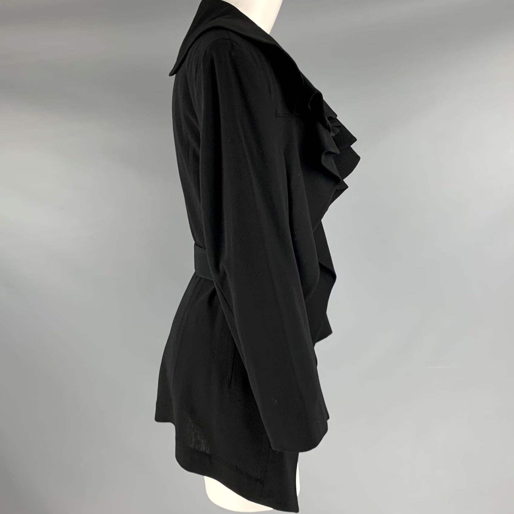 Comme des Garcons Girl COMME des GARCONS Size S Black Wool Open Front Jacket Size S / US 4 / IT 40 - 3 Thumbnail