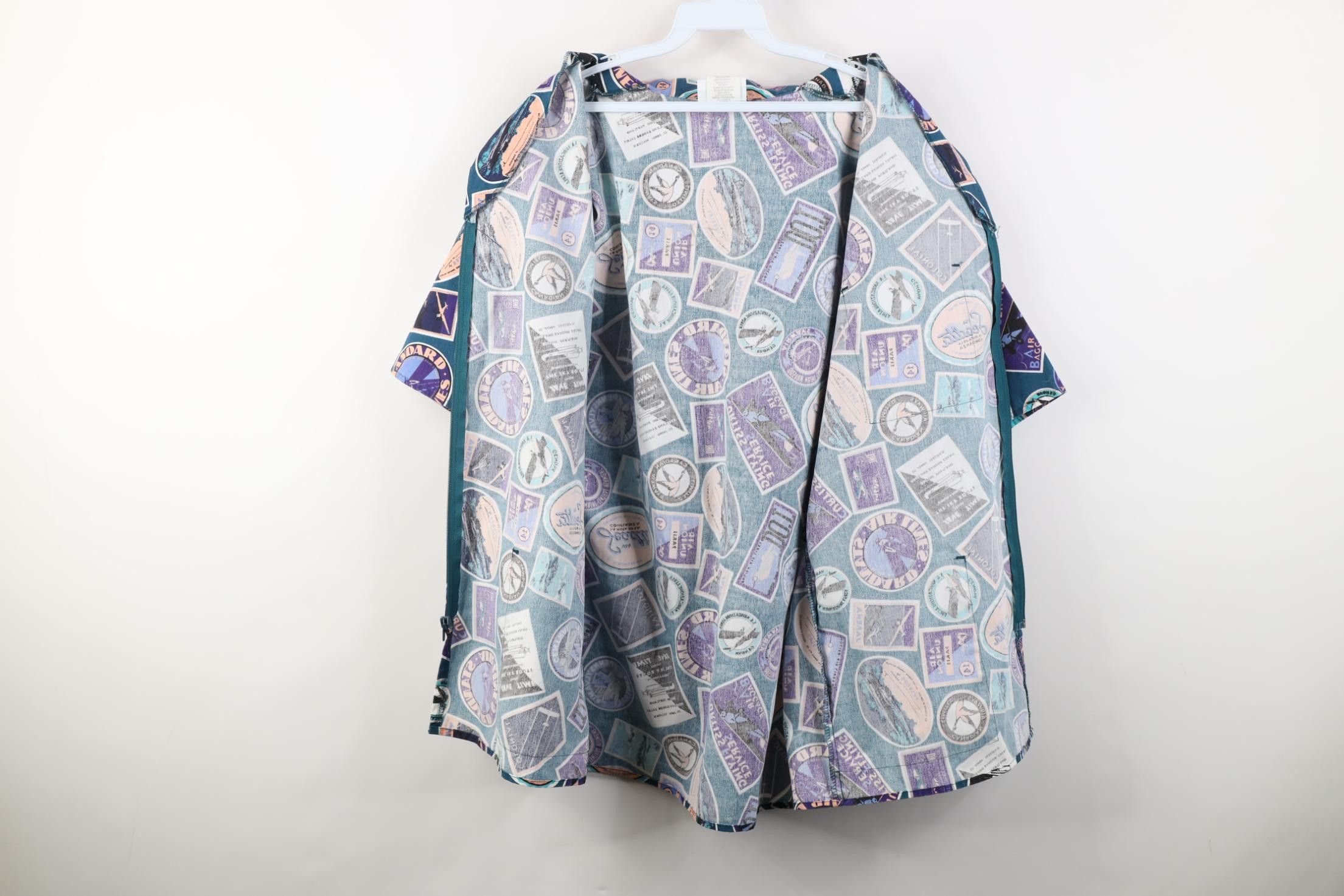 Vintage Deadstock Vintage 90s Airplane Stamp Camp Zip Shirt Jacket Size US M / EU 48-50 / 2 - 10 Thumbnail