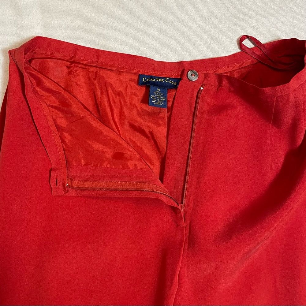 Other Charter Club 100% Silk Red Pants Size 14 Size 36" / US 14 / IT 50 - 5 Thumbnail