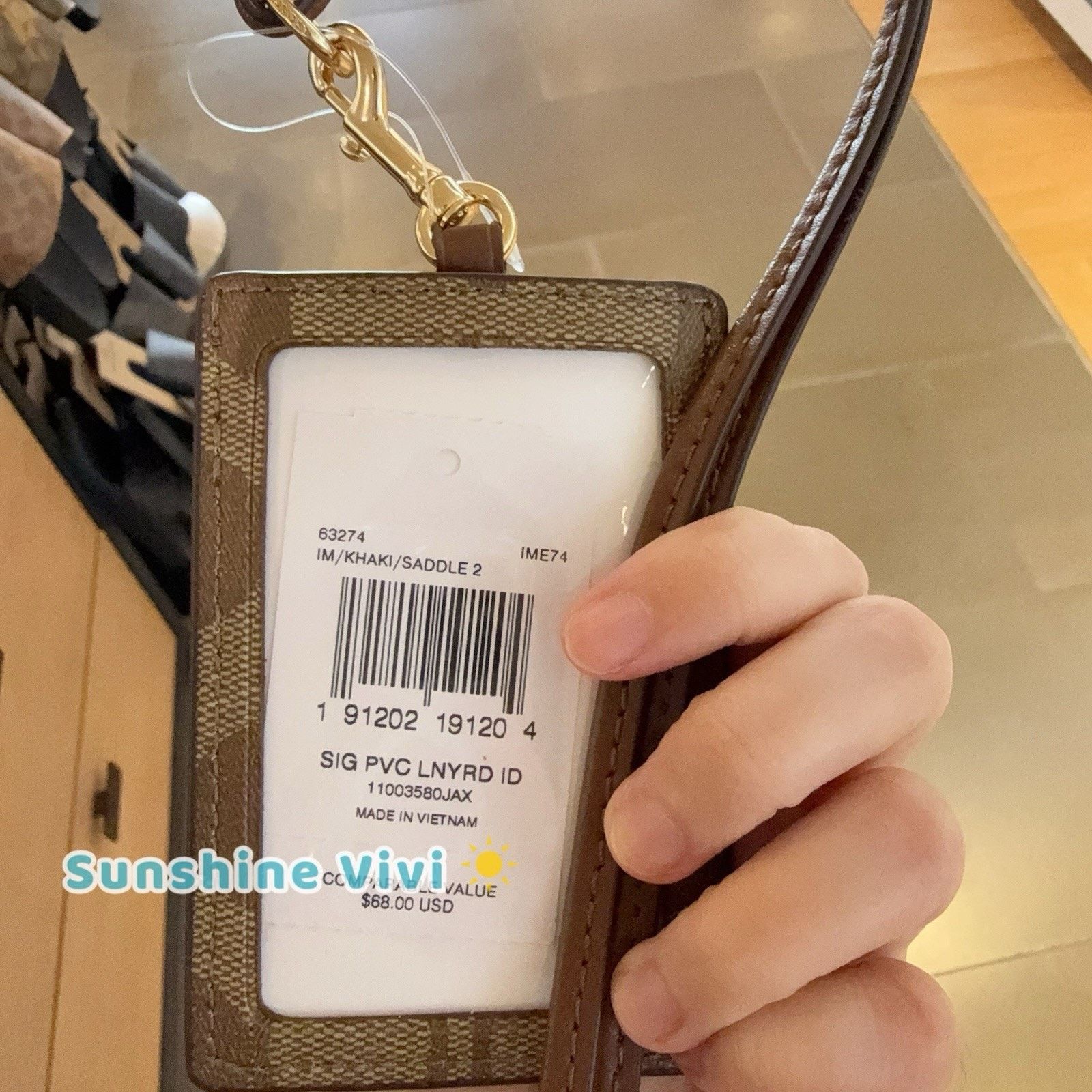 Coach NWT COACH 63274 Lanyard ID Badge Holder Gold/Tan/Brown Size ONE SIZE - 2 Thumbnail