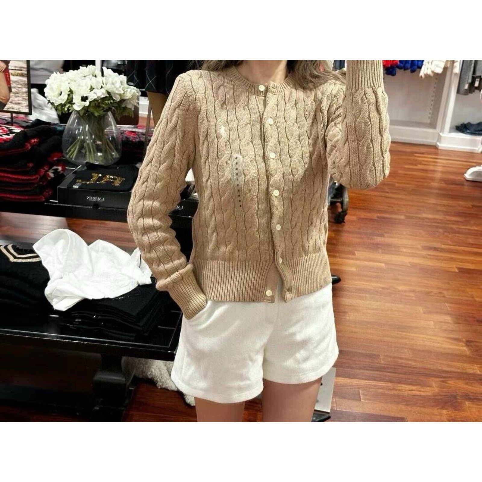 Polo Ralph Lauren NWT Polo Ralph Lauren Cable-Knit Crewneck Cardigan Camel M Size M / US 6-8 / IT 42-44 - 6 Thumbnail