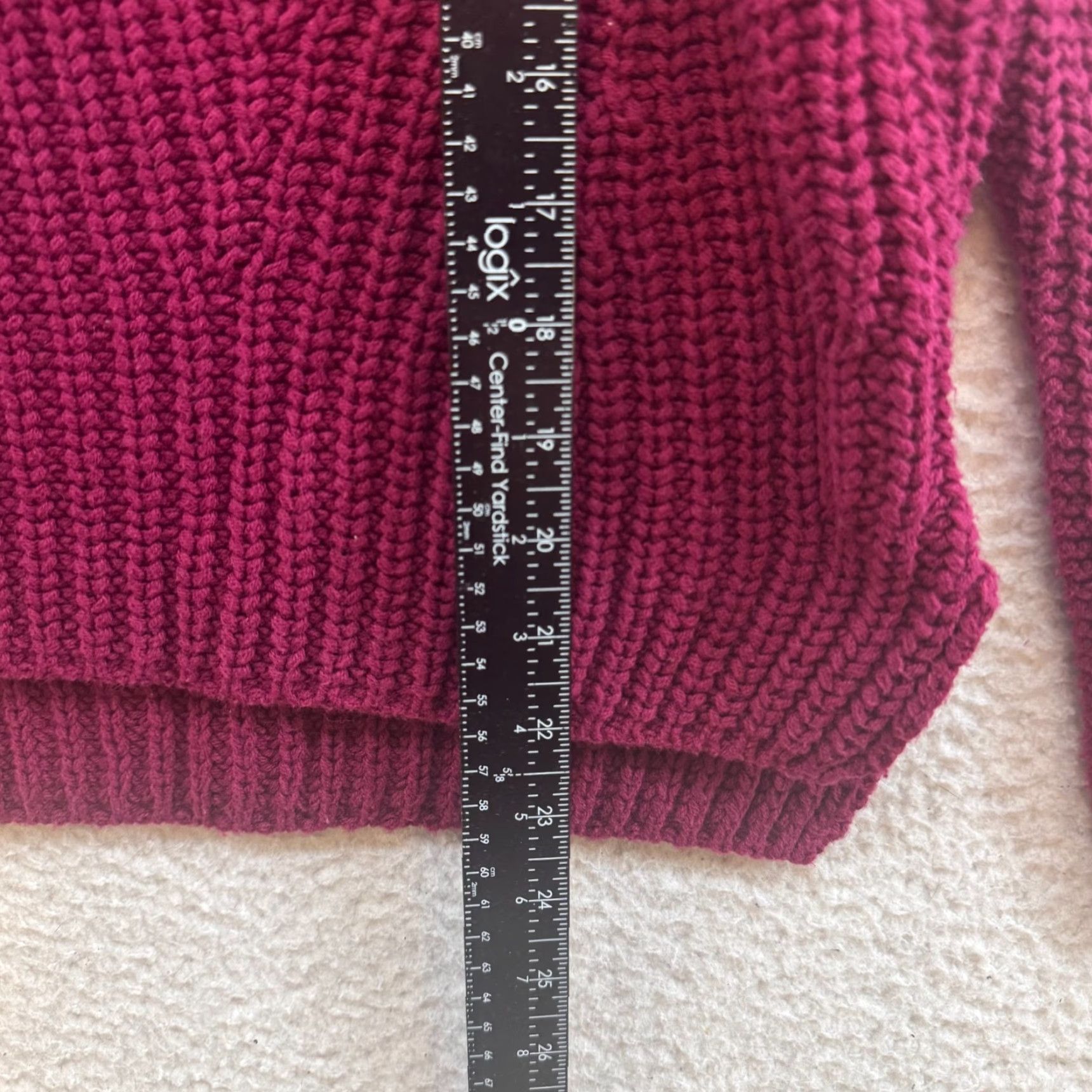 Express Express Off Shoulder Sweater Small Berry Red Chunky Knit Long Sleeve Size S / US 4 / IT 40 - 4 Thumbnail