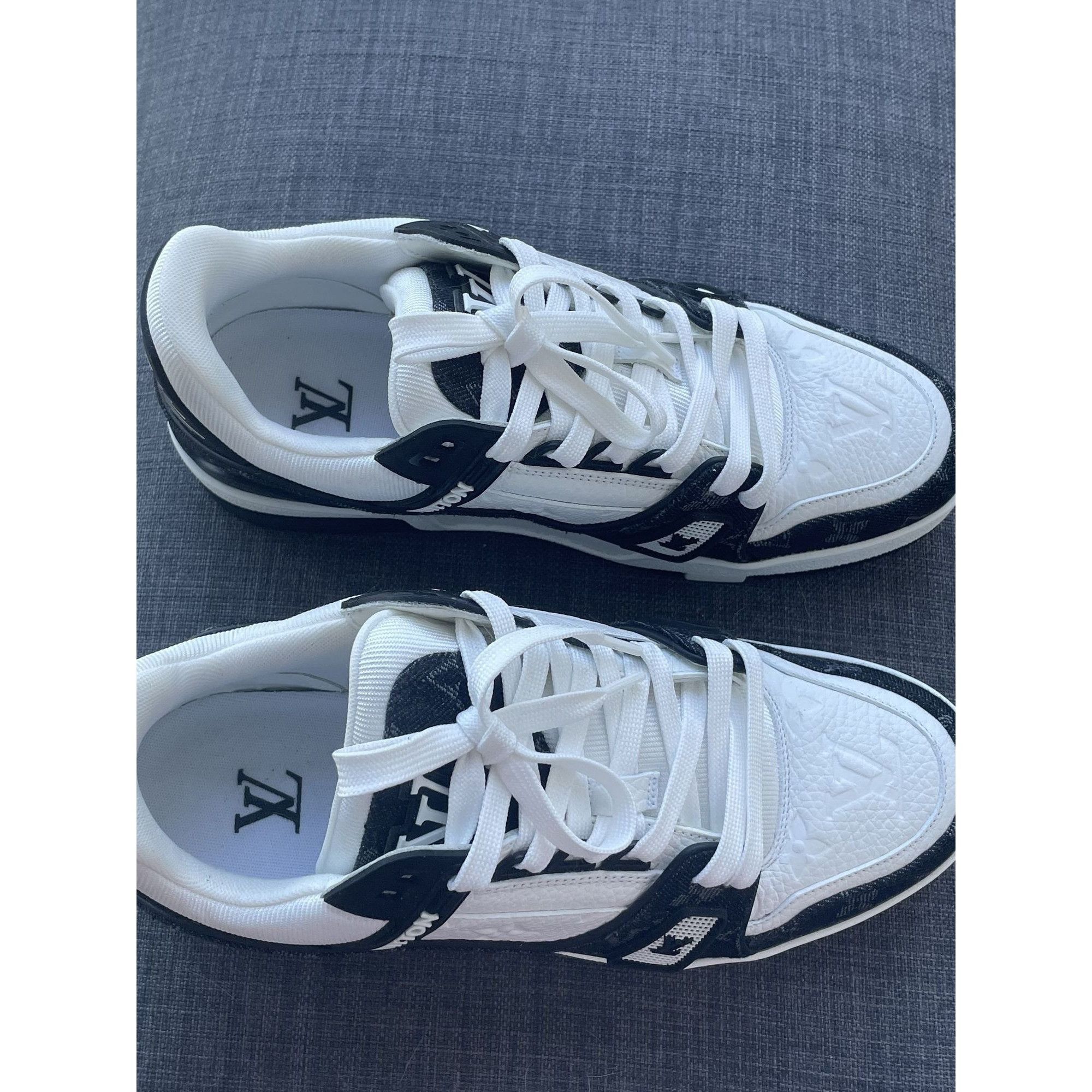 Louis Vuitton Louis Vuitton LV Trainer Sneakers White & Black Monogram Lea Size US 5 / EU 37 - 4 Thumbnail