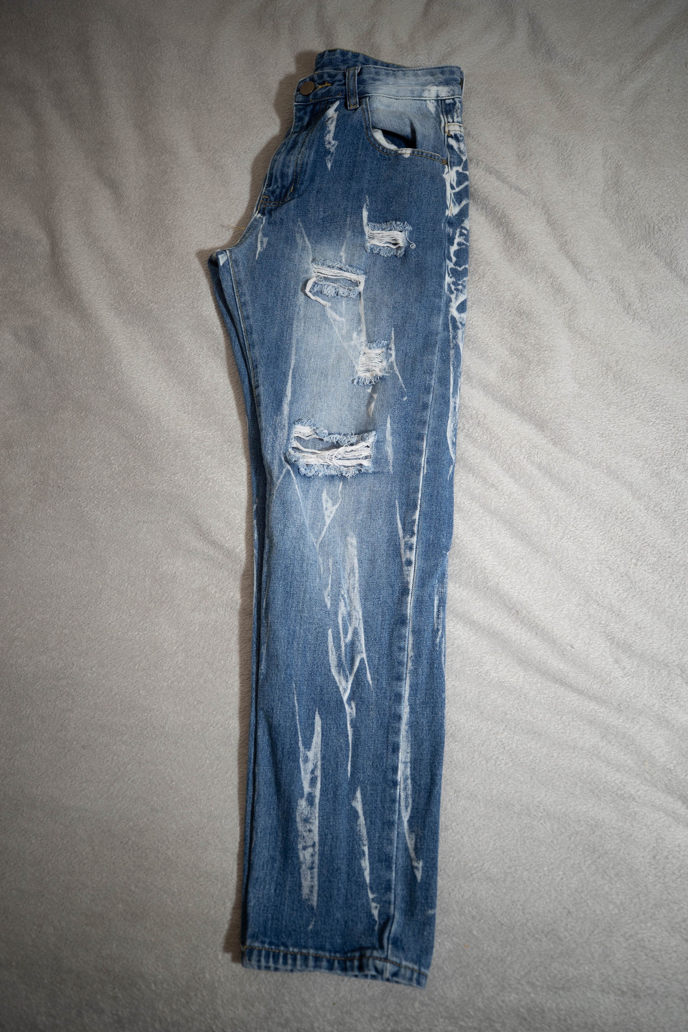 Other Ripped Bleached Straight Jeans (32) Size US 32 / EU 48 - 7 Thumbnail