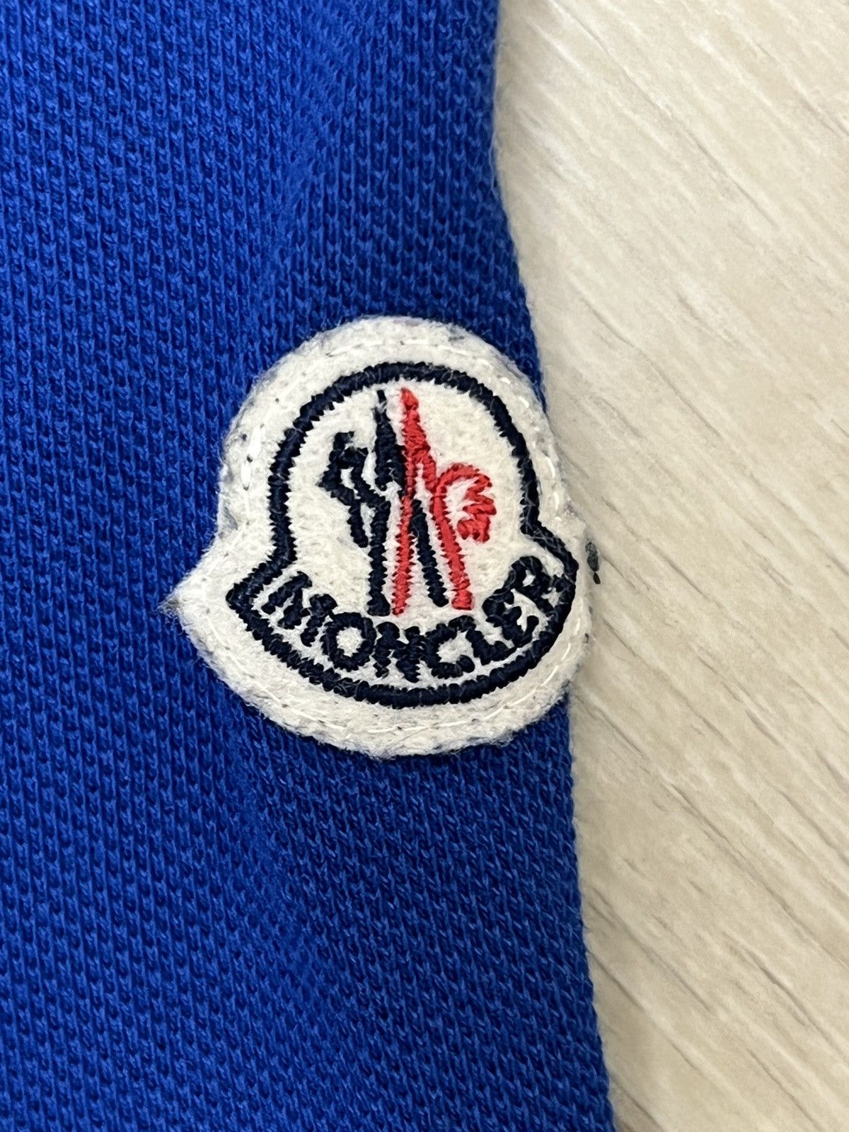 Moncler MONCLER Polo Shirt Cotton Blue Short Sleeve Logo Patch Size US L / EU 52-54 / 3 - 9 Thumbnail