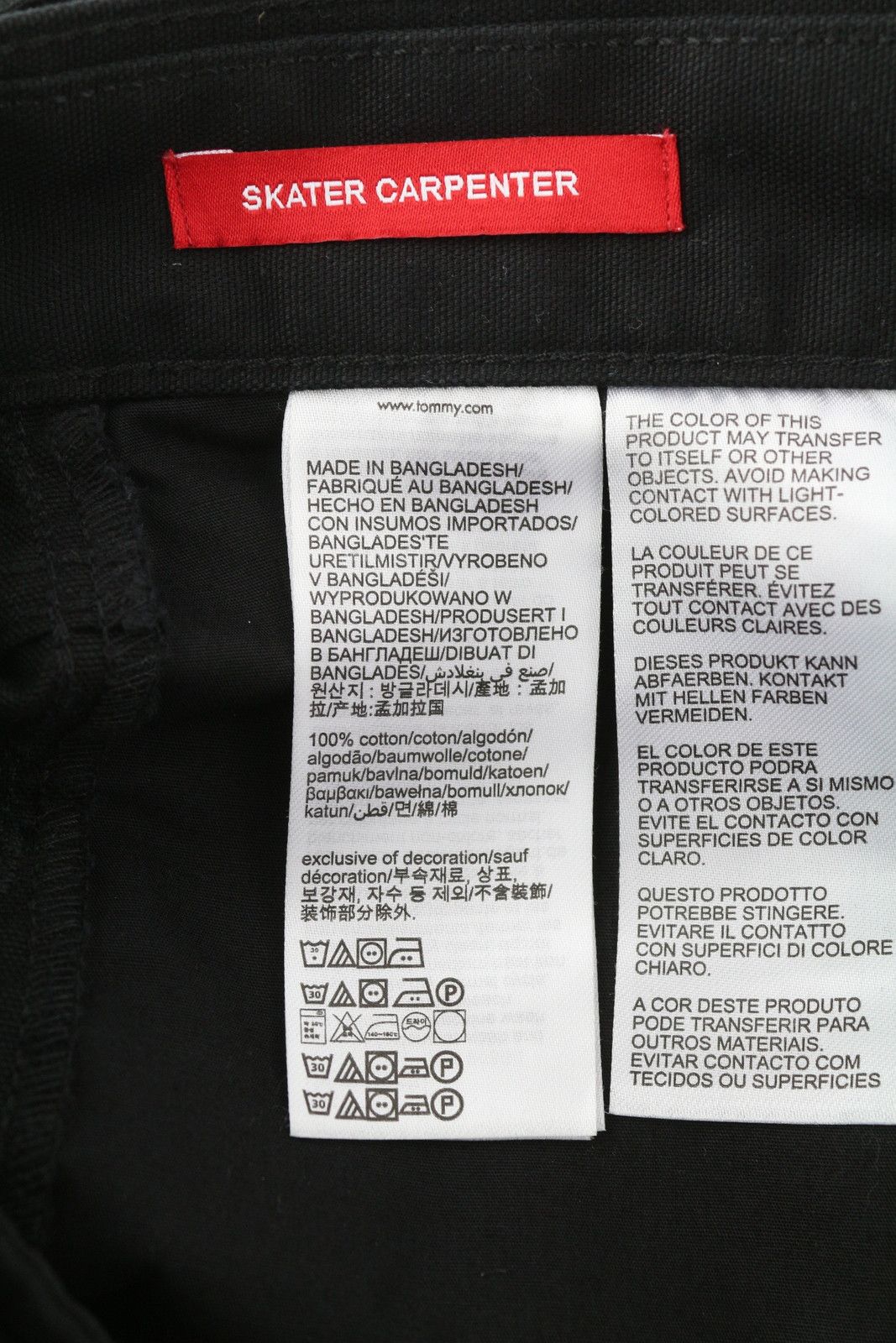 Tommy Hilfiger SKATER CARPENTER W33/L32 Black Cargo Zip Fly 85132 Size US 33 - 7 Thumbnail