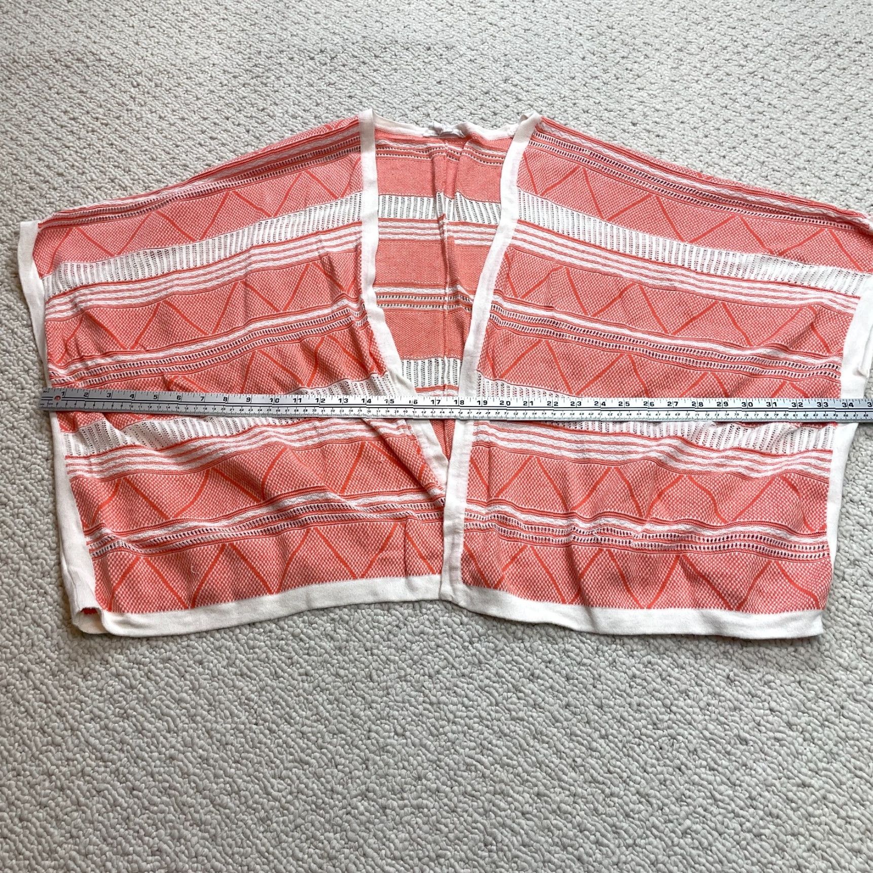 Bcbgmaxazria VINTAGE BCBGMAXAZRIA Sweater Womens One Size Light Red White Cotton Soft Size ONE SIZE - 4 Thumbnail