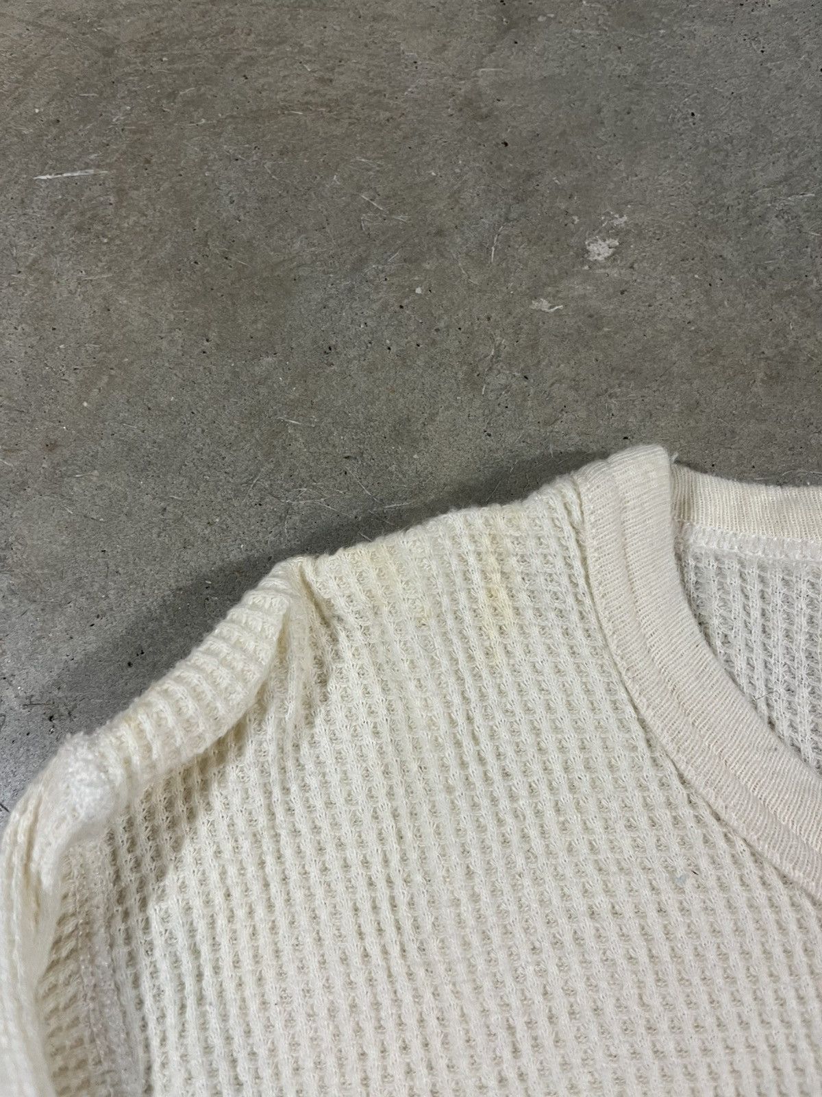 Vintage Vintage 70s White Cotton Thermal Shirt Size US L / EU 52-54 / 3 - 3 Thumbnail