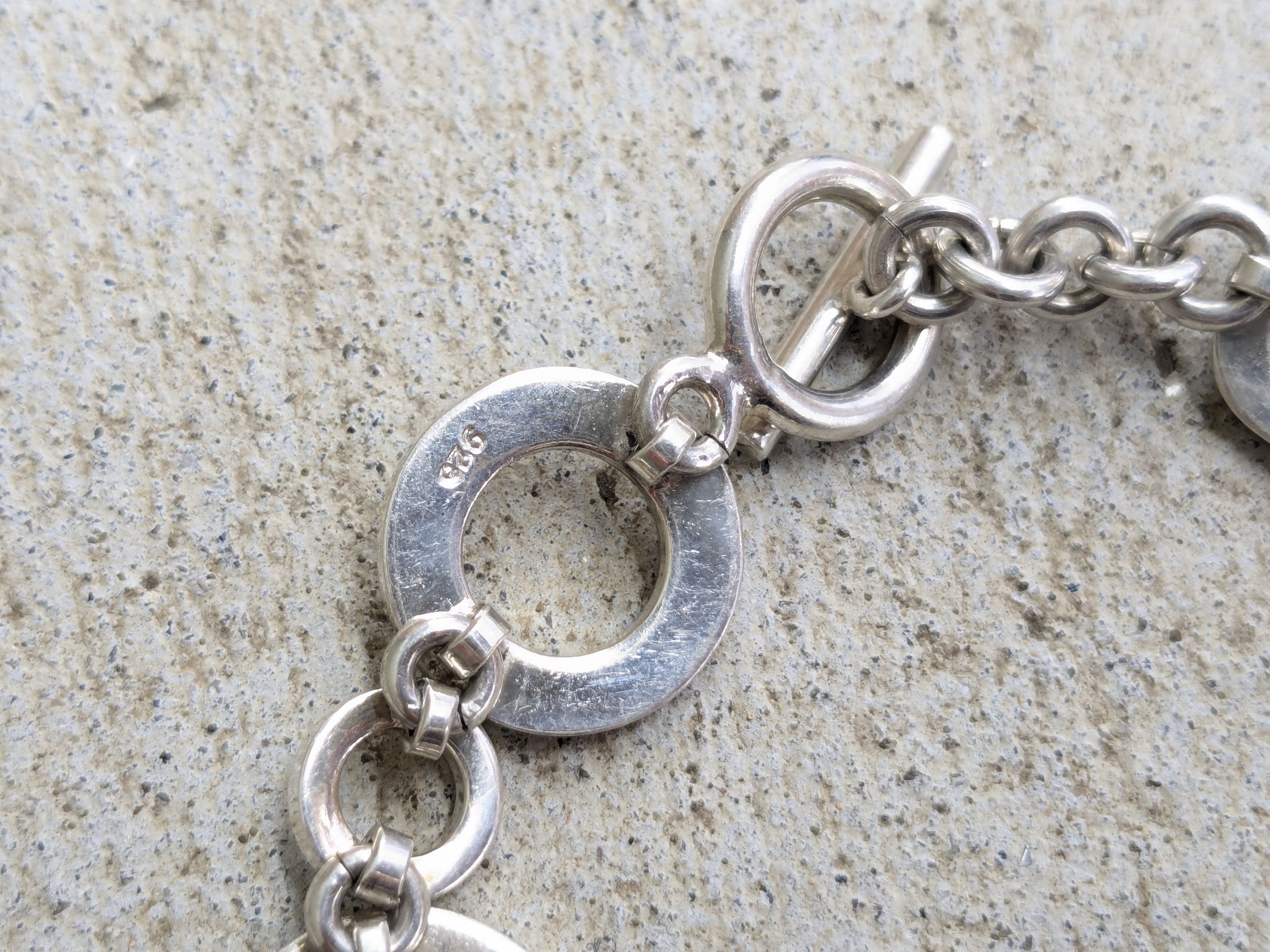 Sterling Silver × Vintage Sterling Silver Bracelet Round Square Modern Abstract Size ONE SIZE - 9 Thumbnail