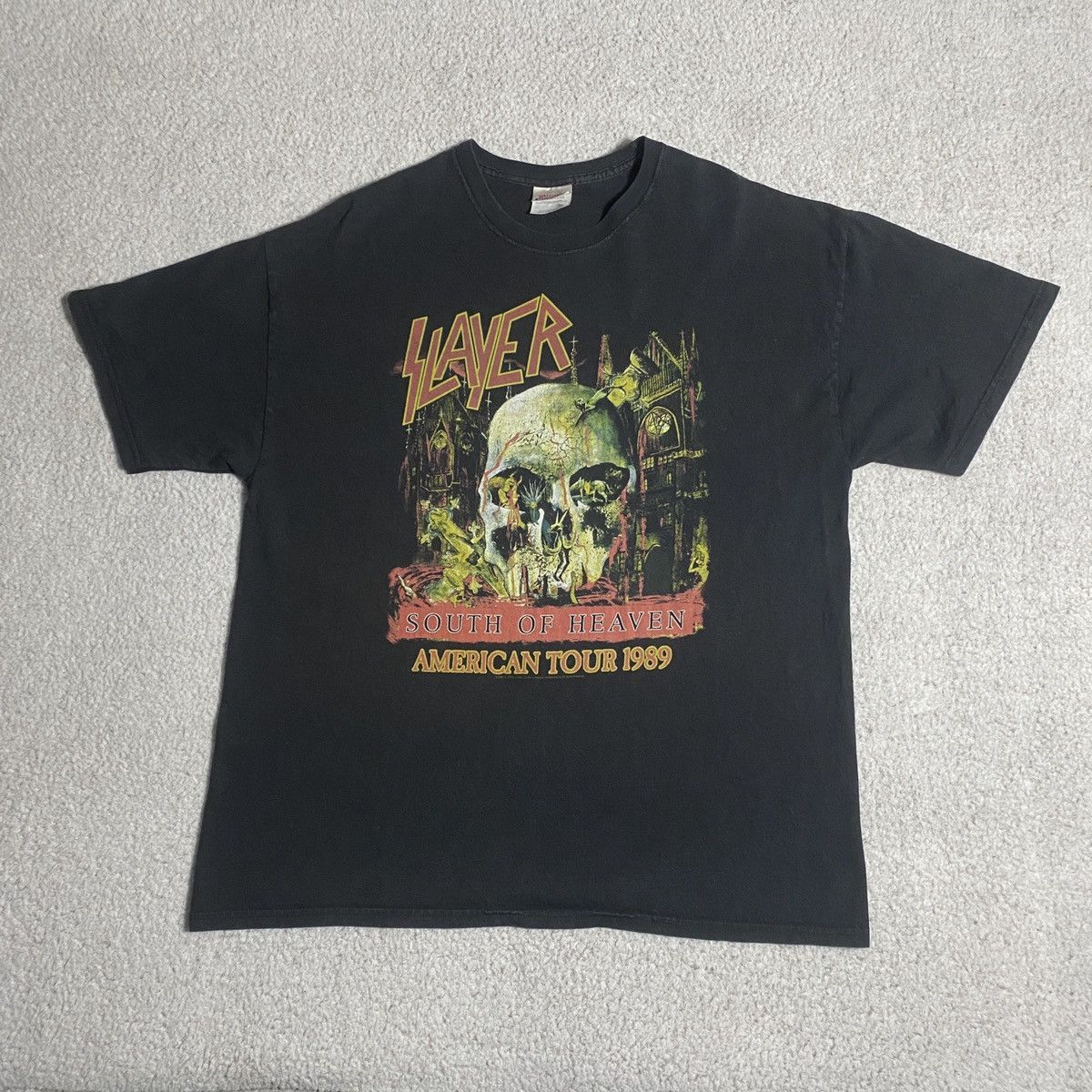 image of Band Tees x Slayer South Of Heaven T Shirt in Black, Men's (Size XL)