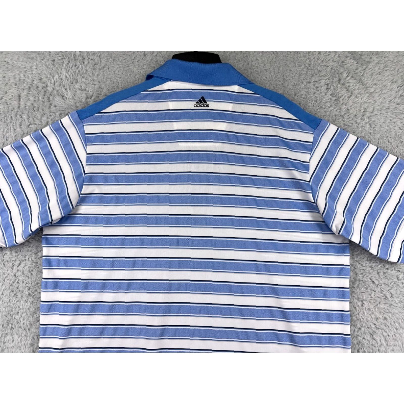 Adidas Adidas Polo Shirt Mens XL Blue Striped 100% Polyester Golf Polo Shirt Size US XL / EU 56 / 4 - 6 Thumbnail