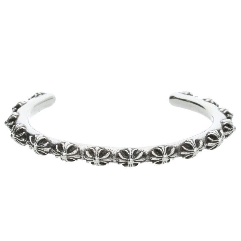 Chrome Hearts Silver Cross Bangle Bracelet