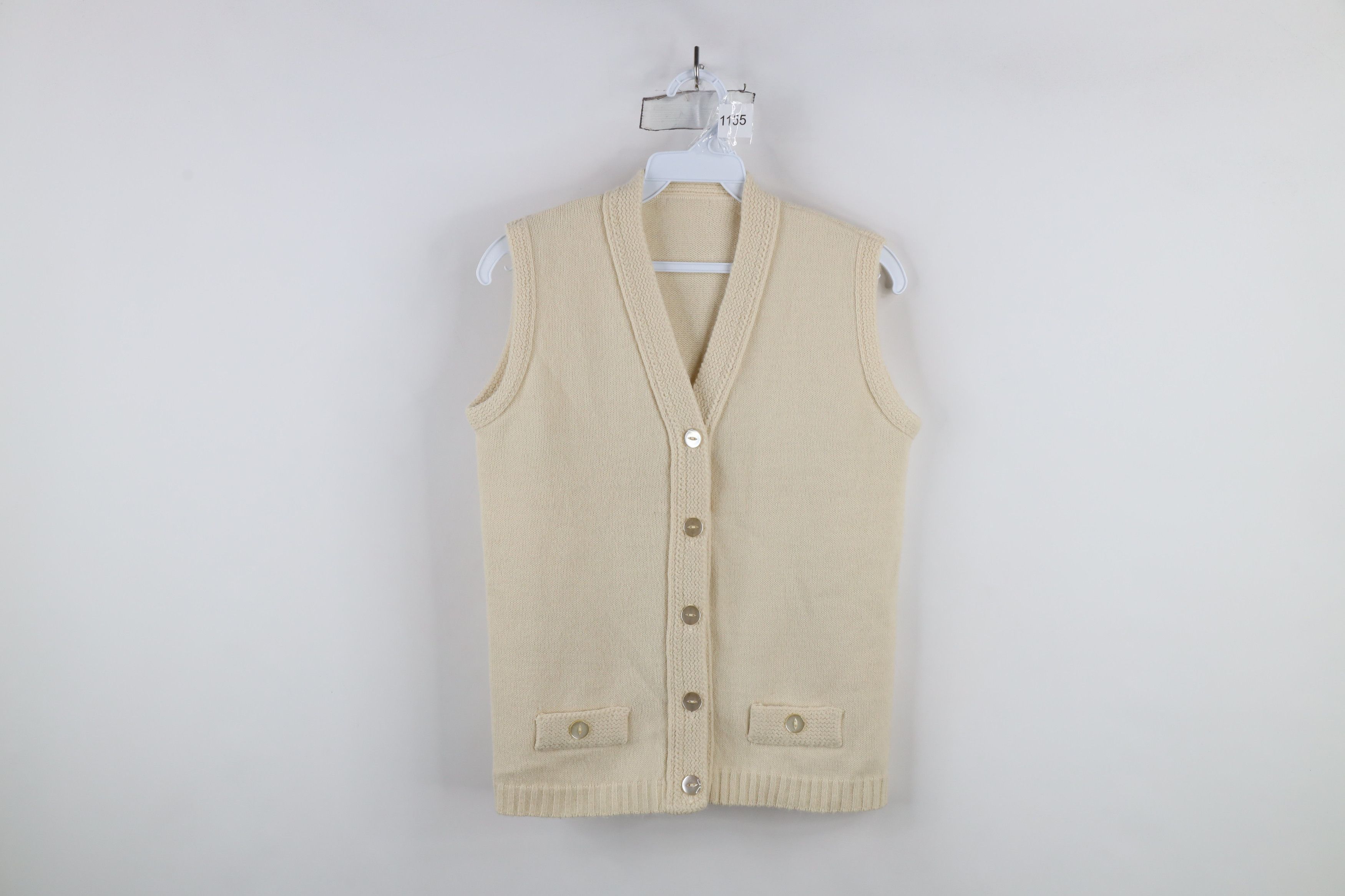 Vintage Vintage 50s Streetwear Eye Button Knit Cardigan Sweater Vest Size S / US 4 / IT 40 - 1 Thumbnail