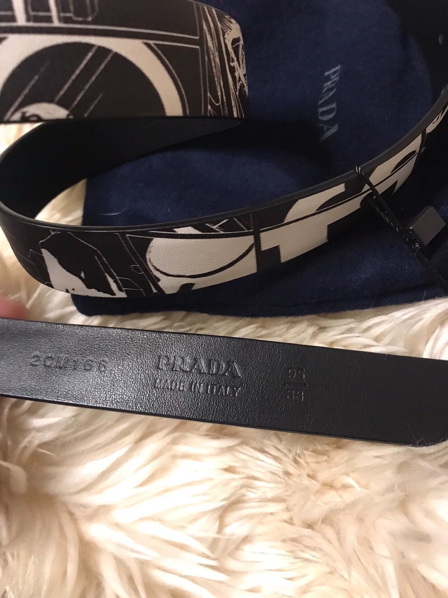 Prada Prada New Comic Graffiti Leather Belt 95/100cm Size ONE SIZE - 4 Thumbnail