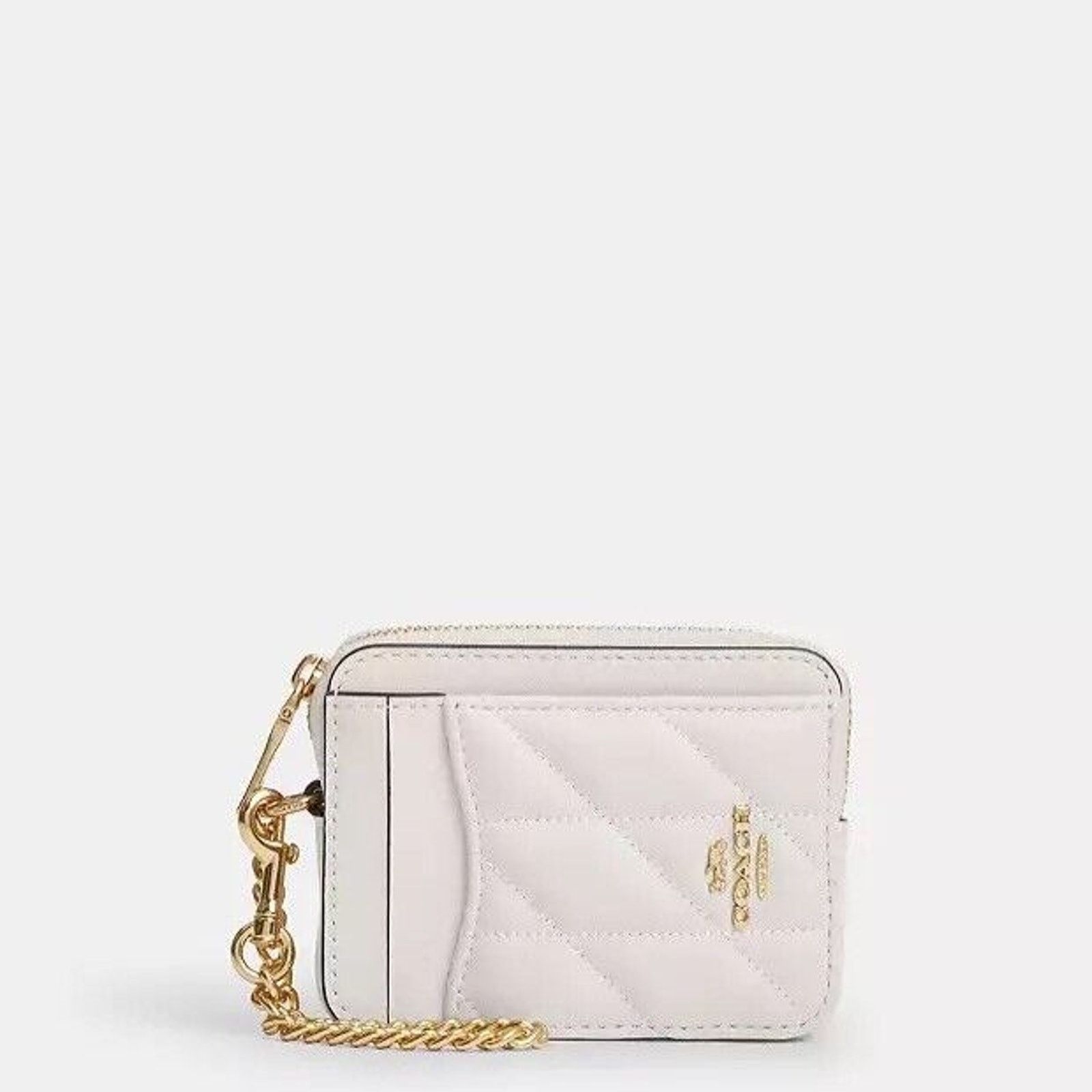 Coach NWT Coach Zip Card Case Quilting CZ467 Novelty Leather Chalk Size ONE SIZE - 4 Thumbnail