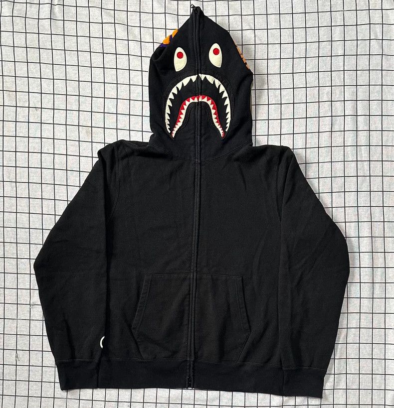 Bape Bape Black Shark Zip-Up Hoodie Size US XL / EU 56 / 4 - 1 Thumbnail