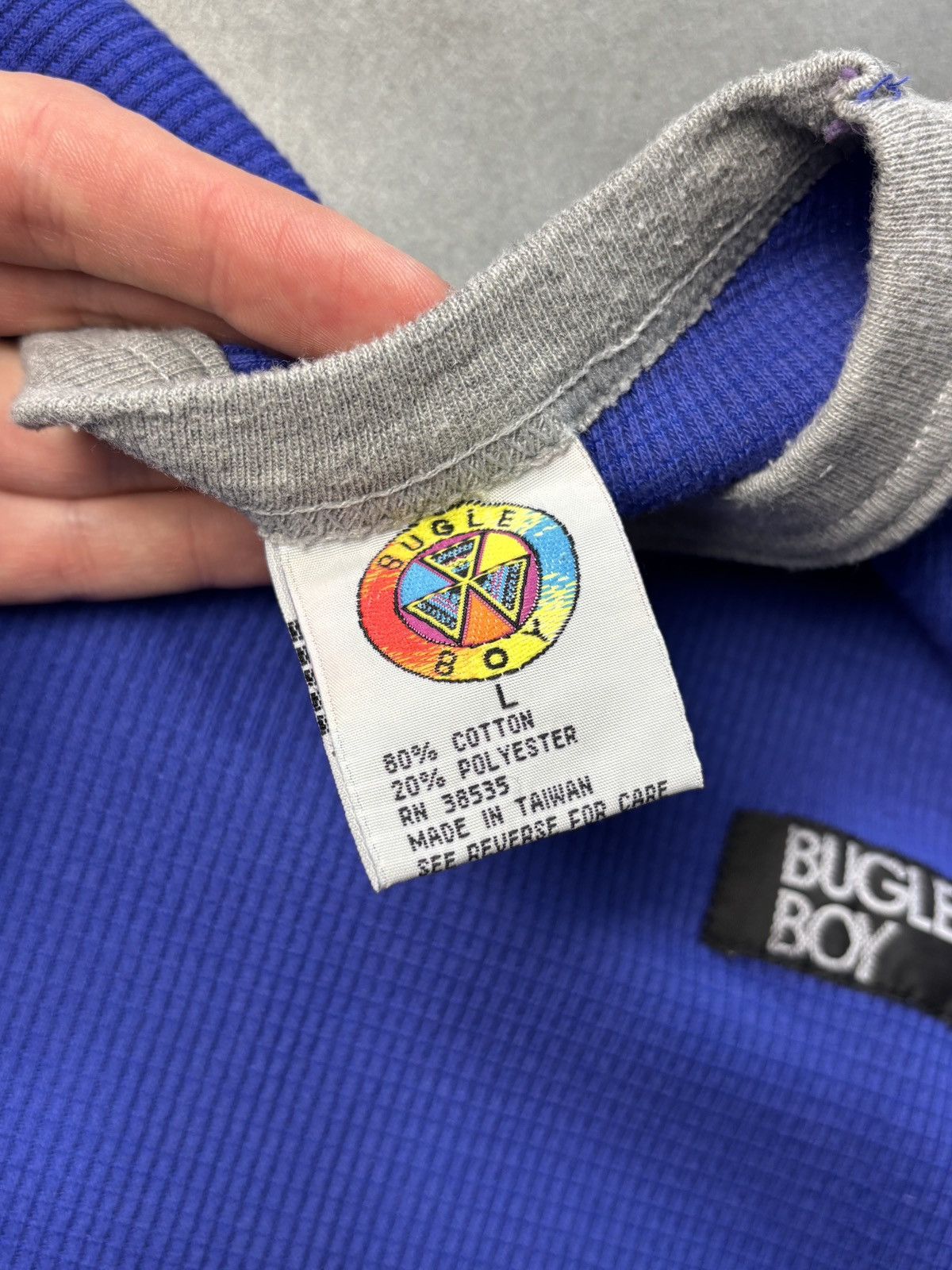 Bugle Boy × Vintage 1980s Bugle Boy Thermal Vintage Two Tone Waffle Raver 1990s Size US M / EU 48-50 / 2 - 3 Thumbnail